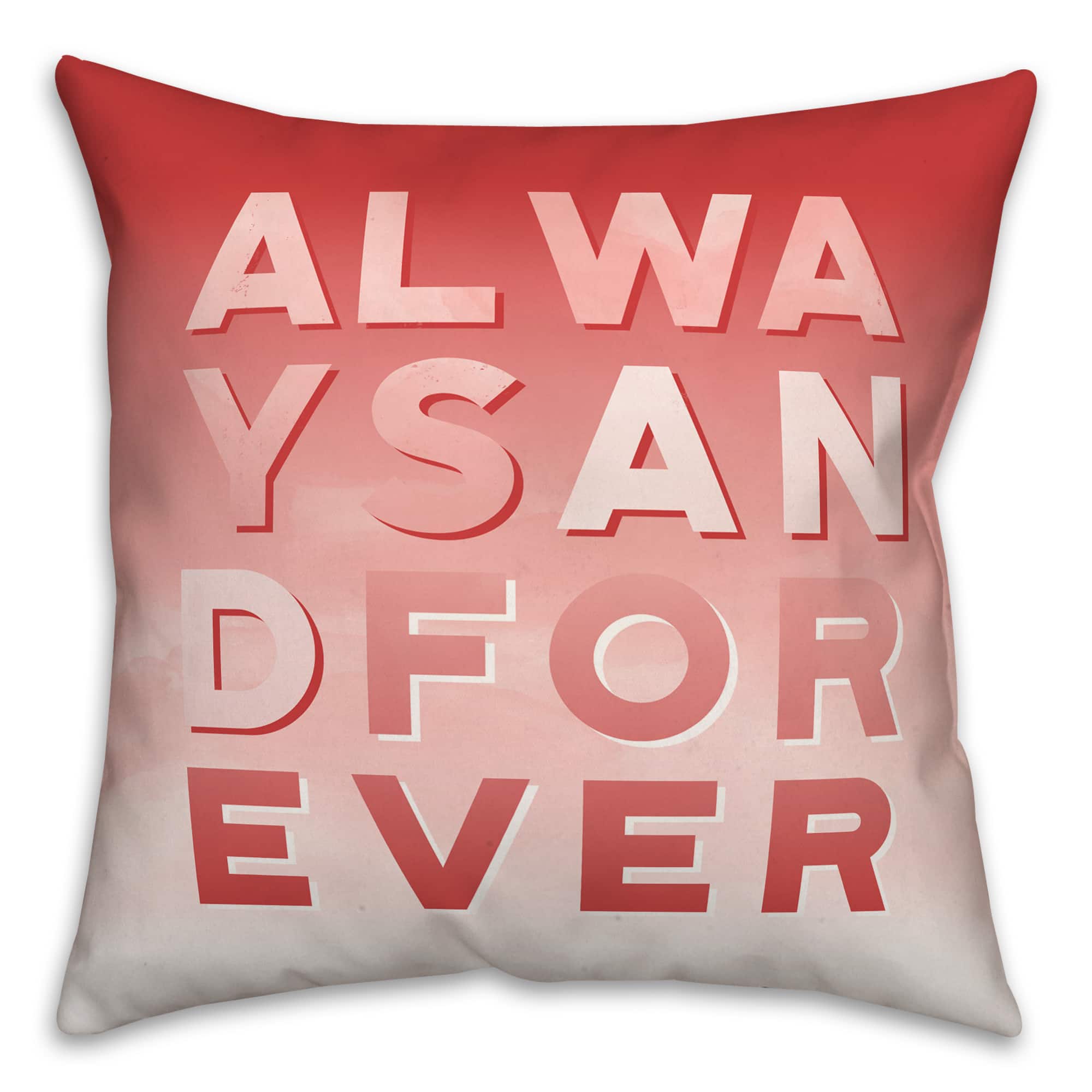 Always Forever Watercolor 16&#x22; x 16&#x22; Throw Pillow