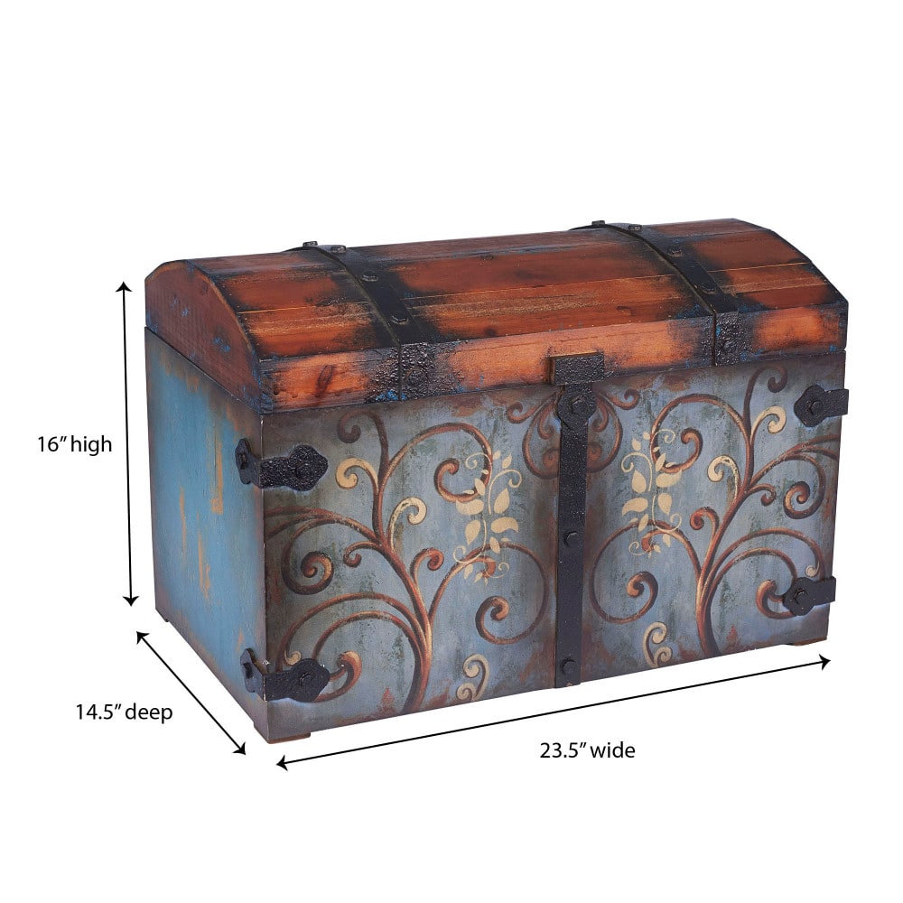 Household Essentials Vintage Metal Decorative Trunk