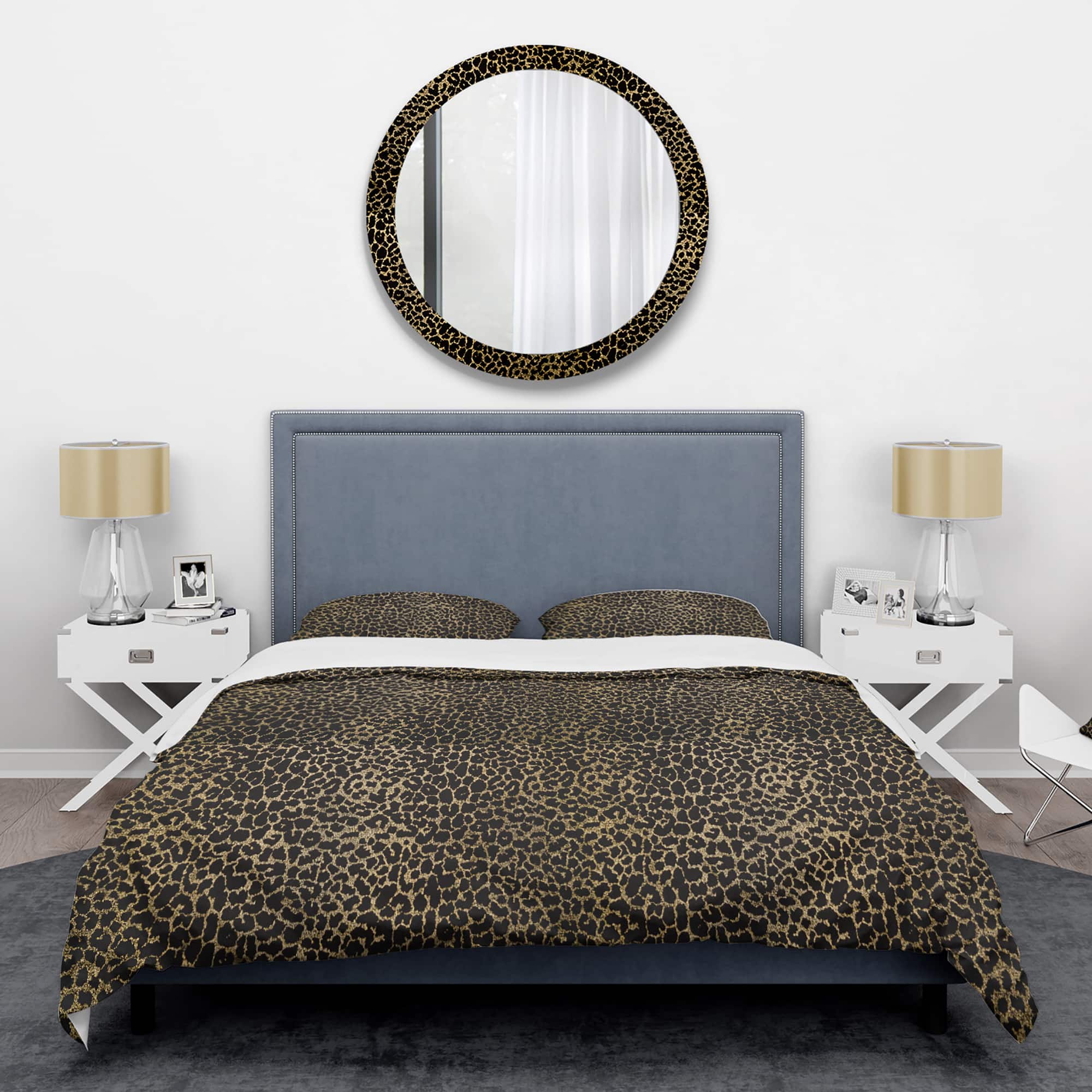 Designart 'Leopard Fur Safari V' Mid-Century Duvet Cover Set