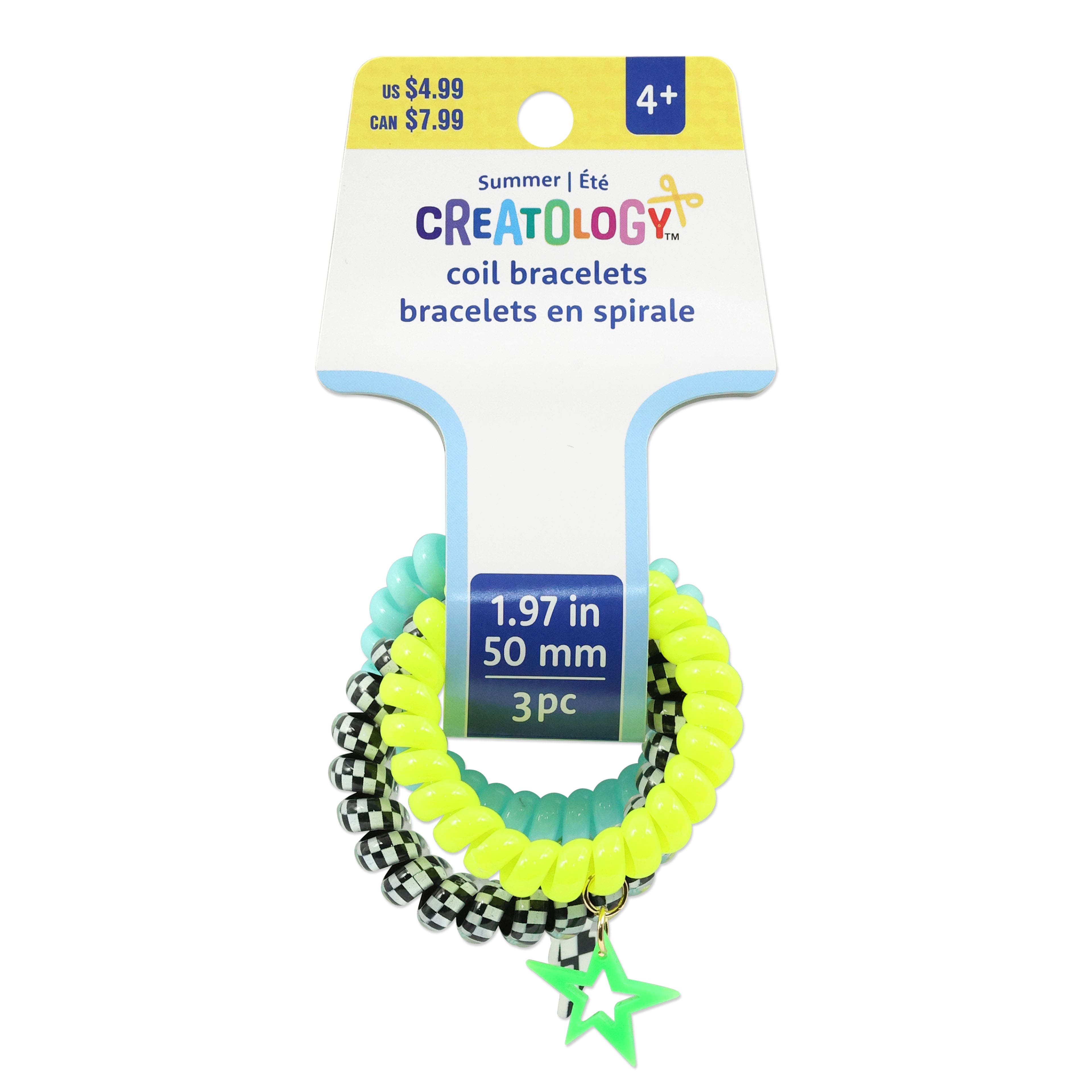 Summer Star &#x26; Check Coil Bracelet Set by Creatology&#x2122;