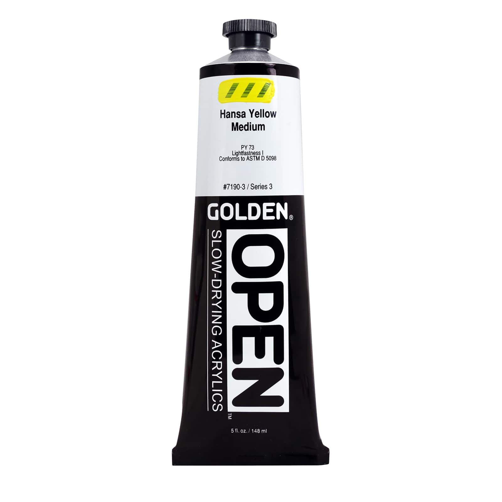 Golden OPEN Slow-Drying Acrylics, 5 oz Paint in Hansa Yellow Medium