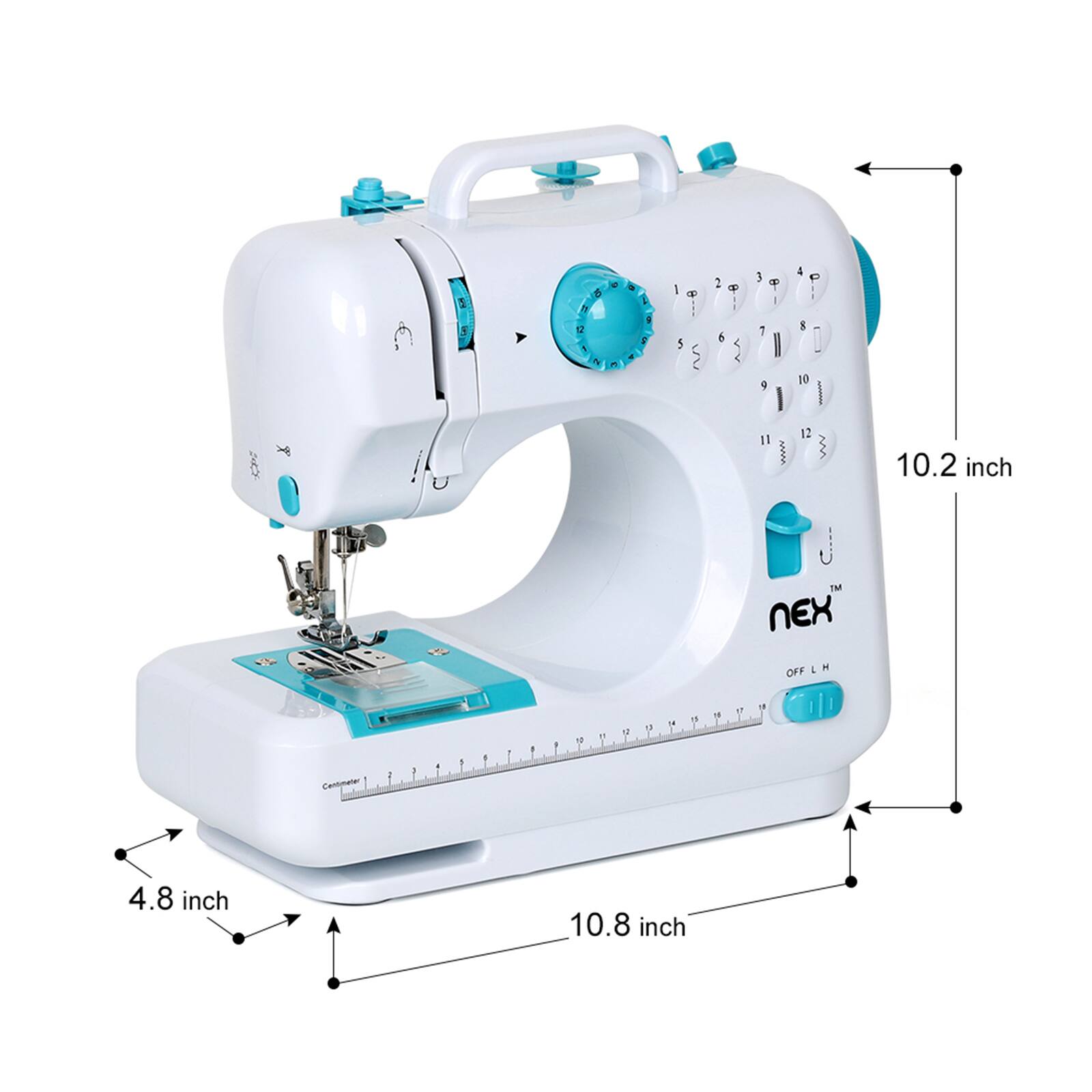 NEX™ Indigo Blue Modern Crafting Sewing Machine with 12 Built-In Stitches