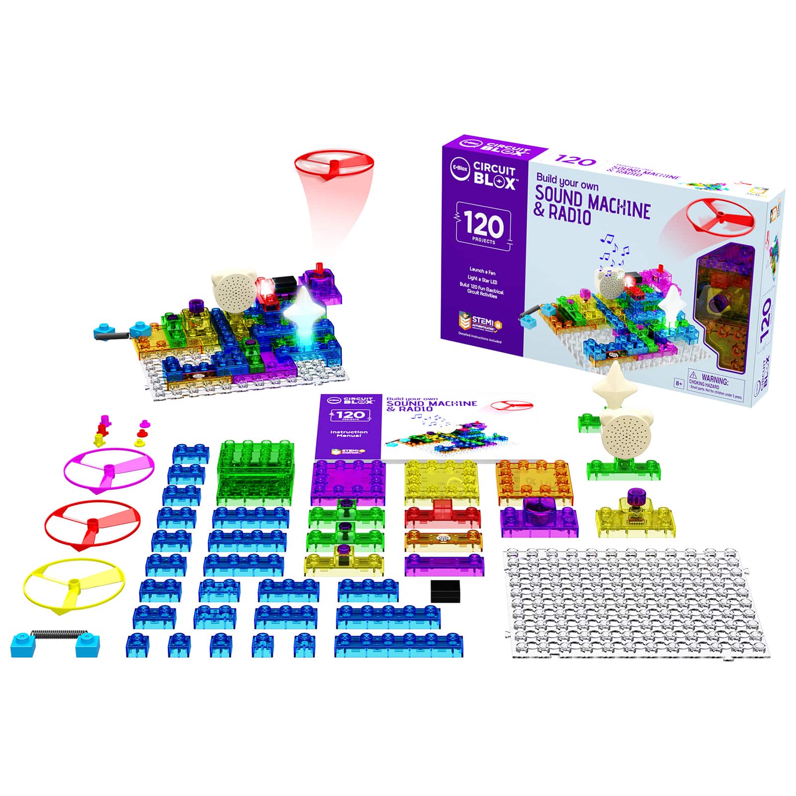 Sound Activated Circuit Board Building Blocks Toys E-Blox Circuit Blox Lights 