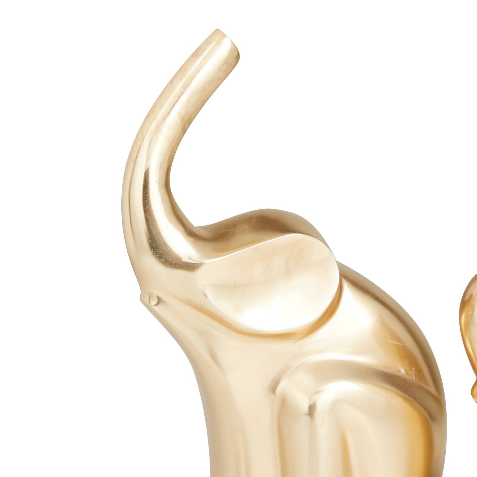 Gold Glam Elephant Sculpture Set 