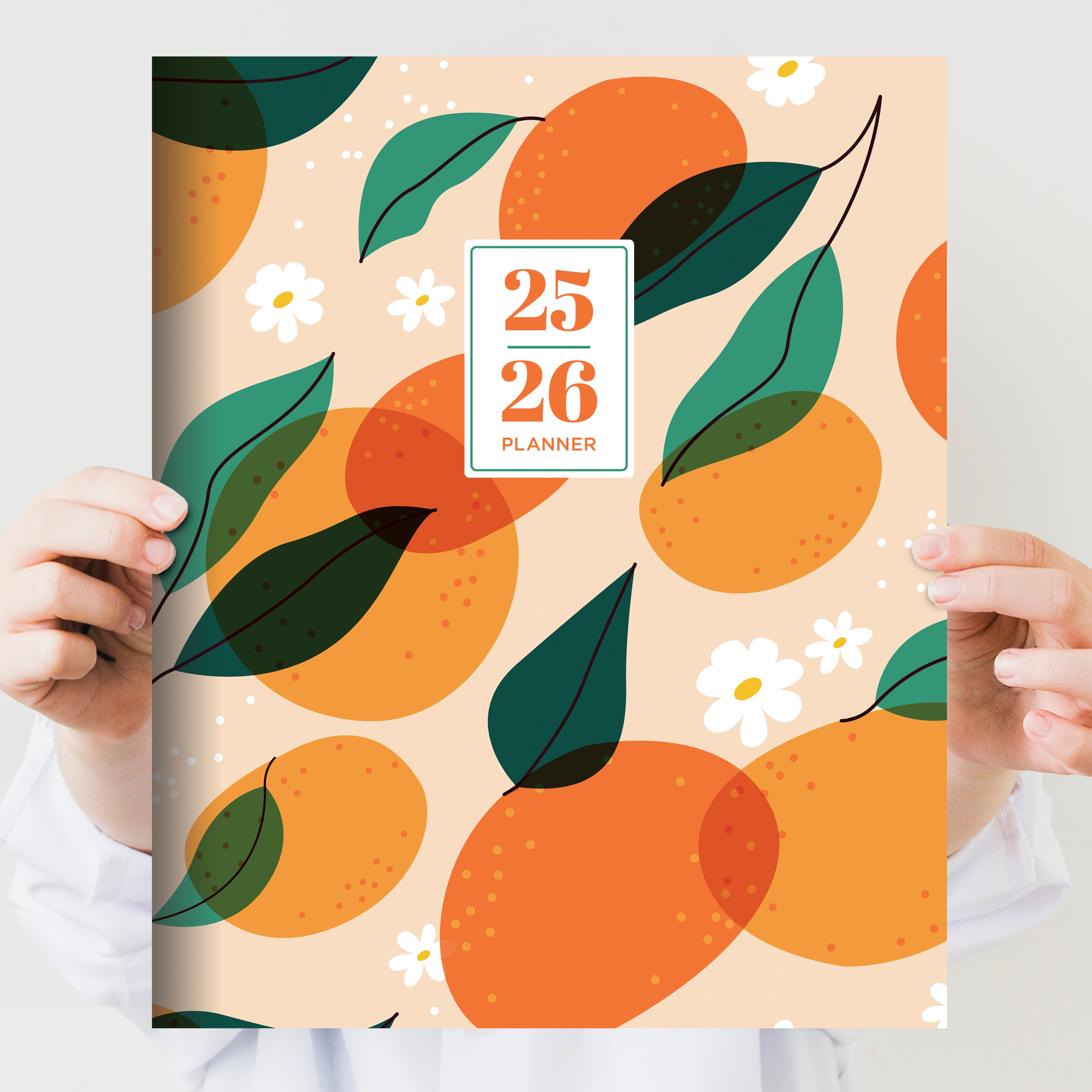 TF Publishing 2025-2026 Oranges & Peaches Large Monthly Planner