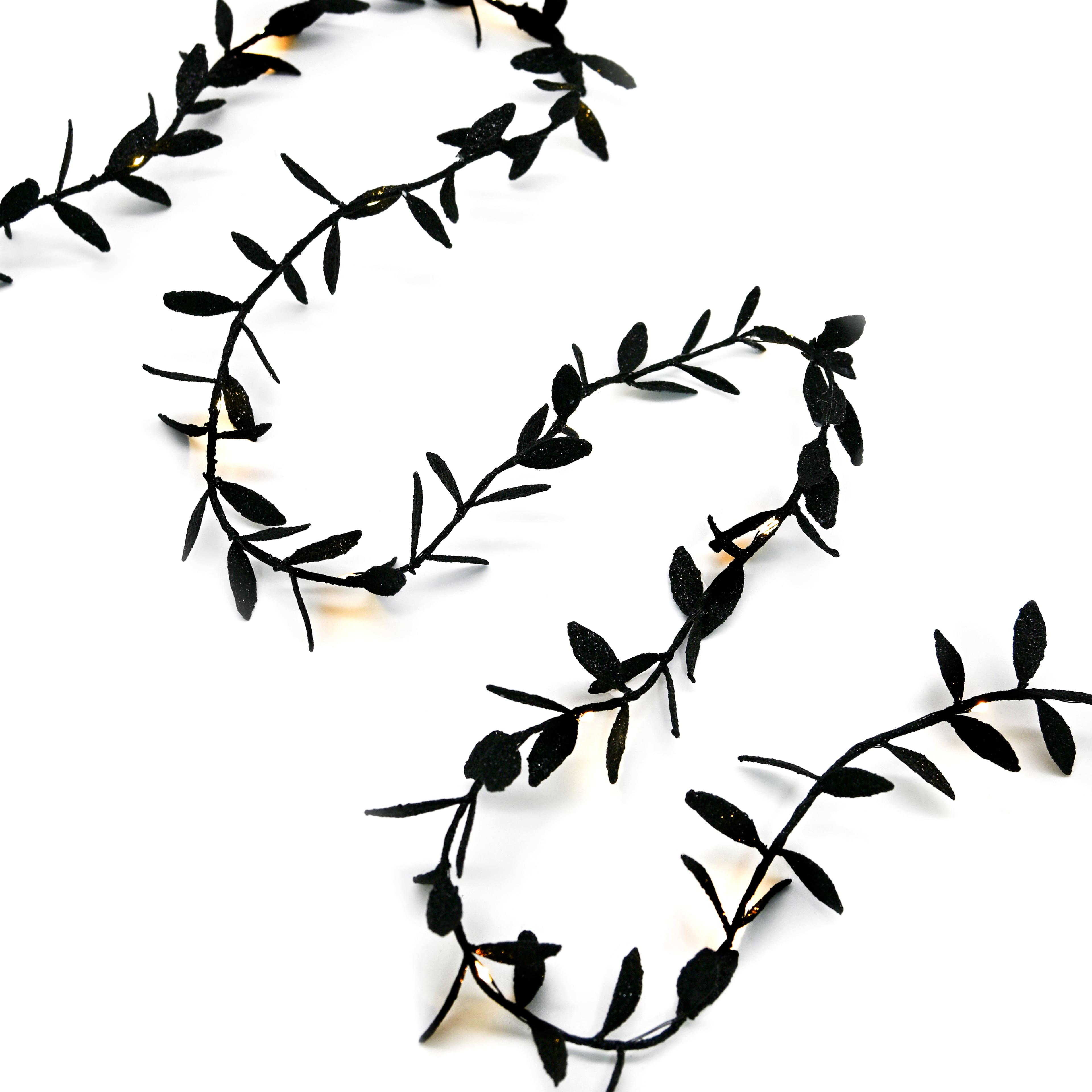 5.5ft. Small Black Leaves Lighted Garland String Lights by Ashland&#xAE;