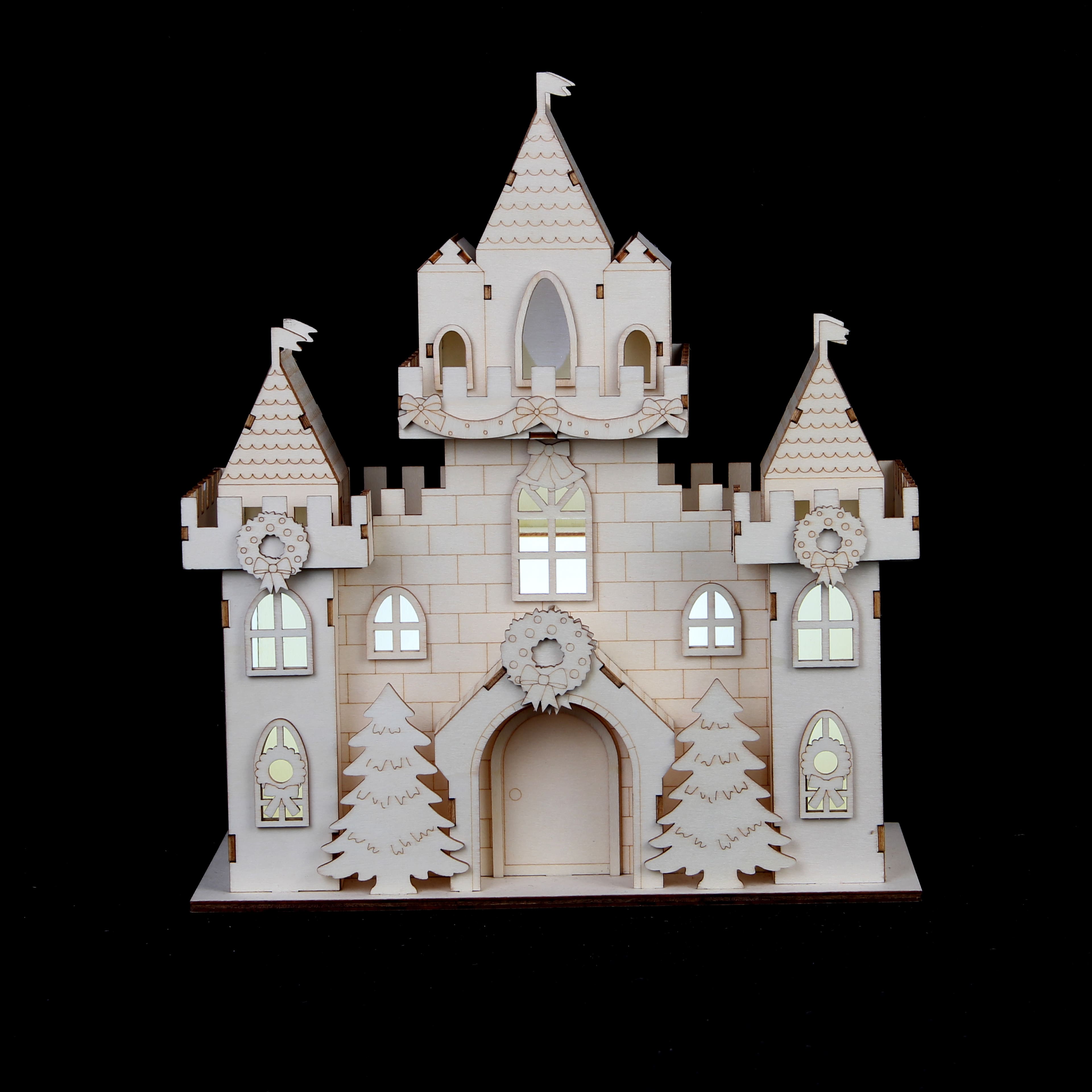 DIY LED Wood Village Large Castle by Make Market&#xAE;