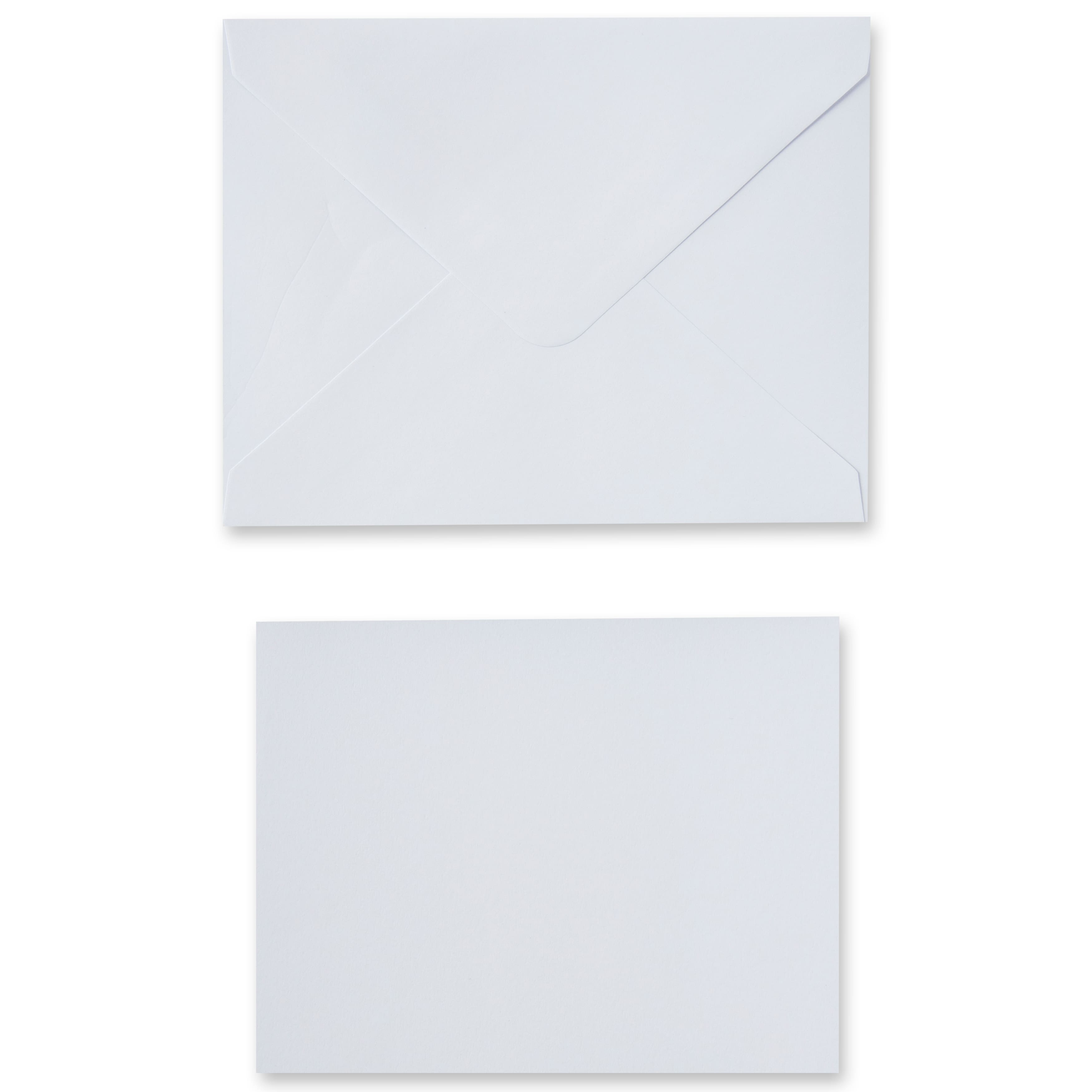 50 Sets of White Flat Cards &#x26; Envelopes by Recollections&#x2122;, 4.25&#x22; x 5.5&#x22;