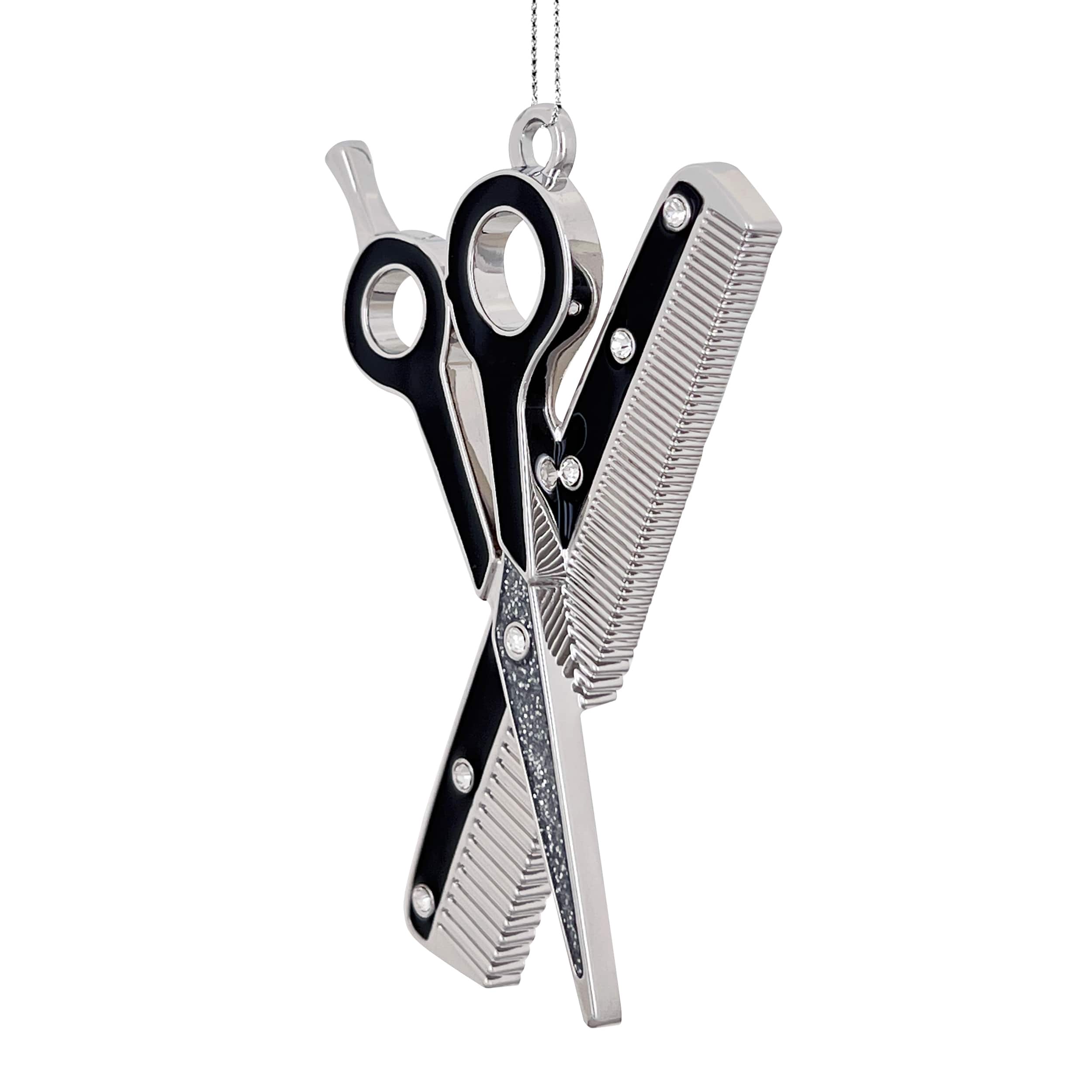 3.25&#x22; Salon Scissors &#x26; Comb Enameled Metal Ornament by Ashland&#xAE;