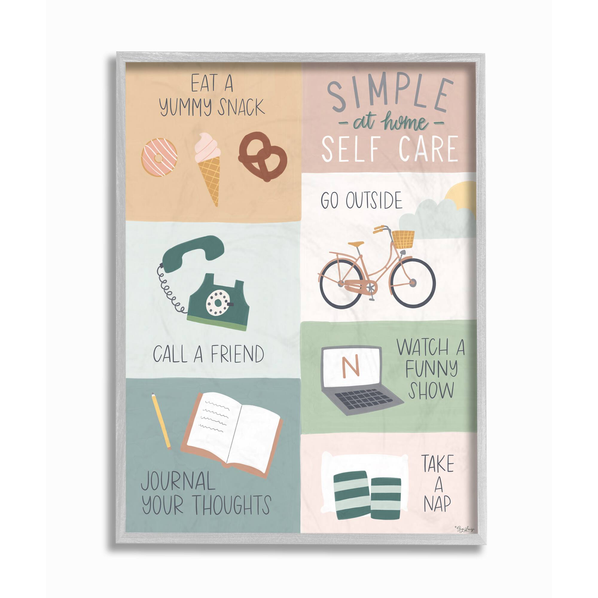 Stupell Industries Simple Home Self Care Stay Positive Wall Art