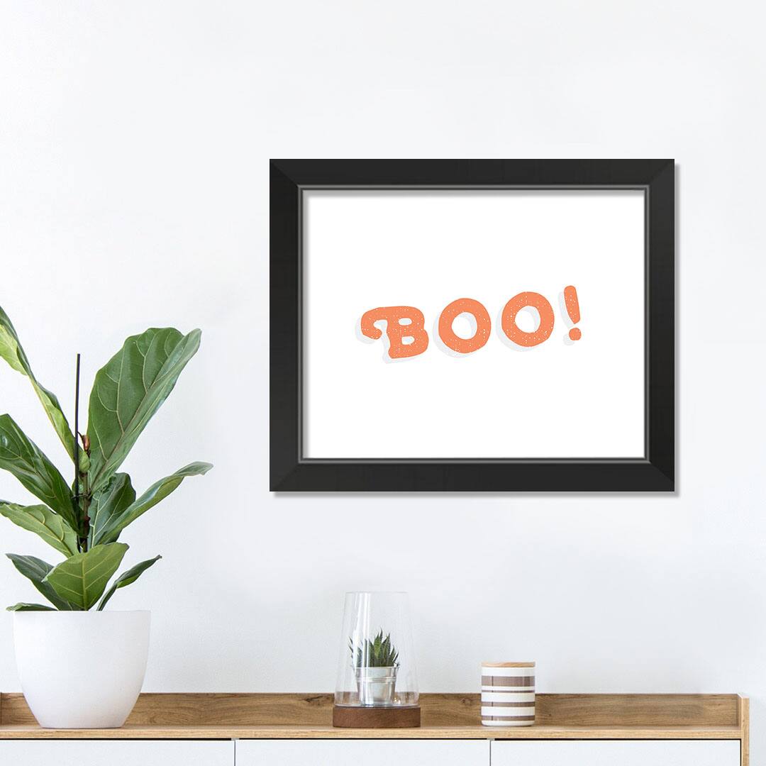 Boo! Black Framed Print Wall Art
