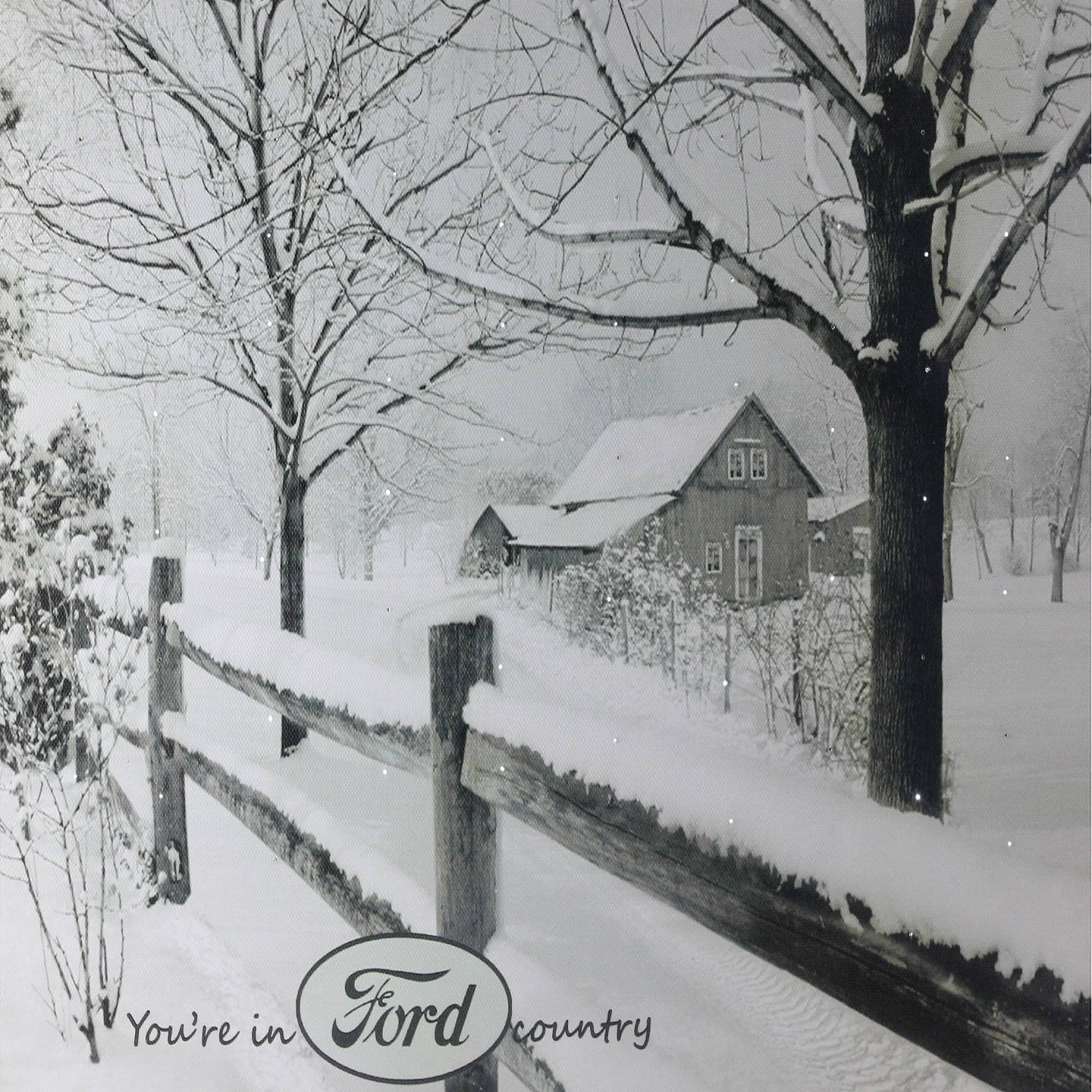 Fiber Optic Snowy Ford Country Canvas Wall Art