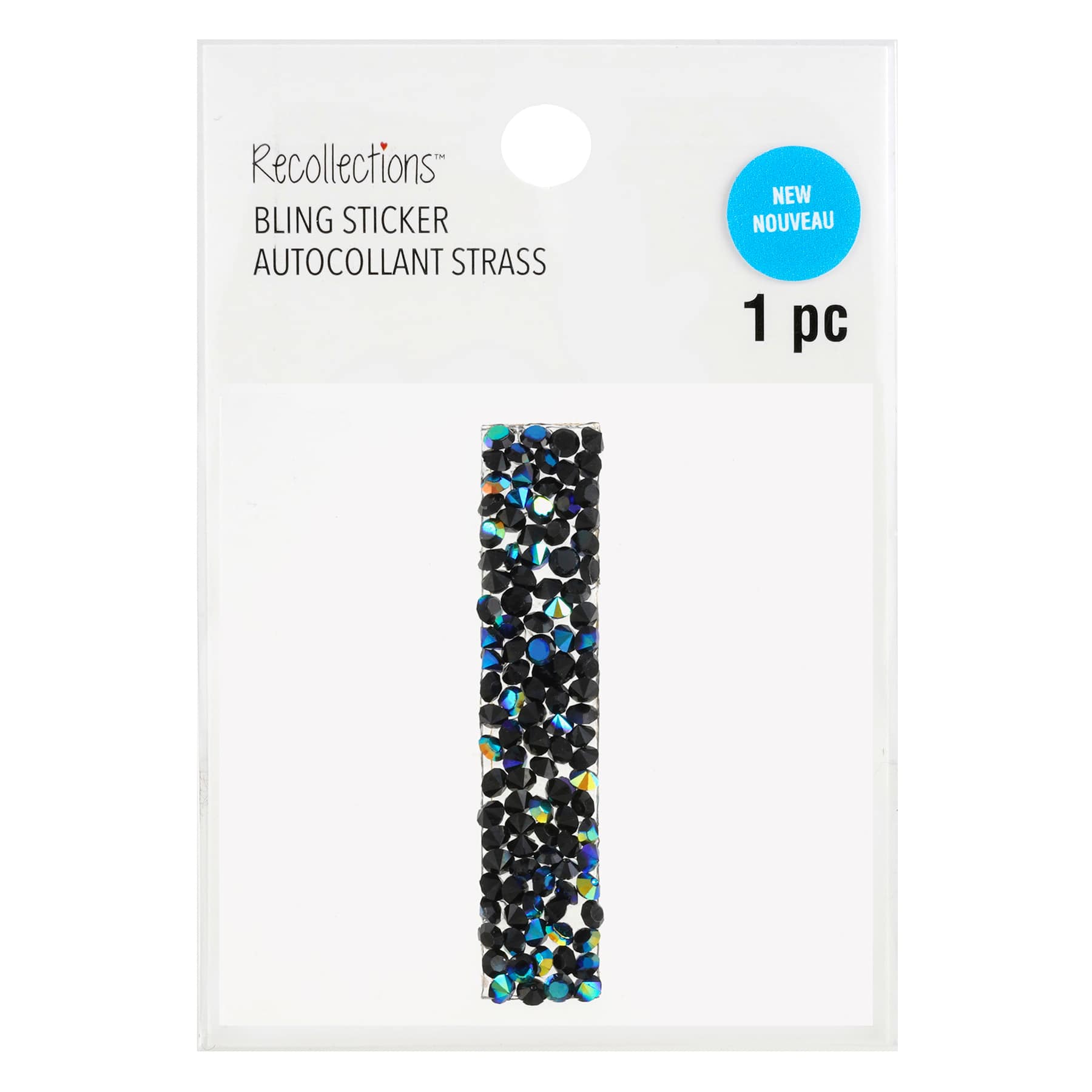12 Pack: Black AB Letter Bling Sticker by Recollections®