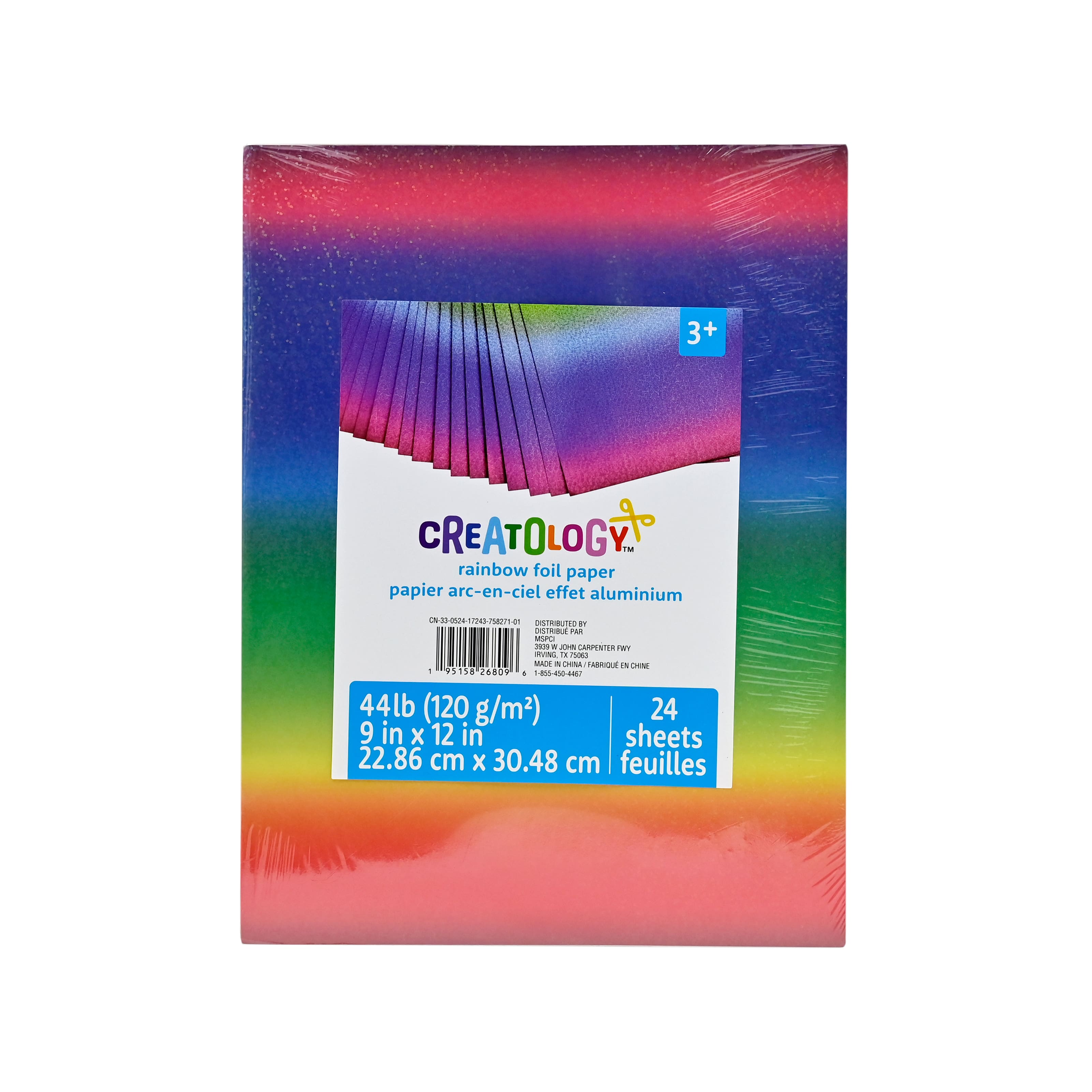 9&#x22; x 12&#x22; Rainbow Foil Paper, 24ct. by Creatology&#x2122;