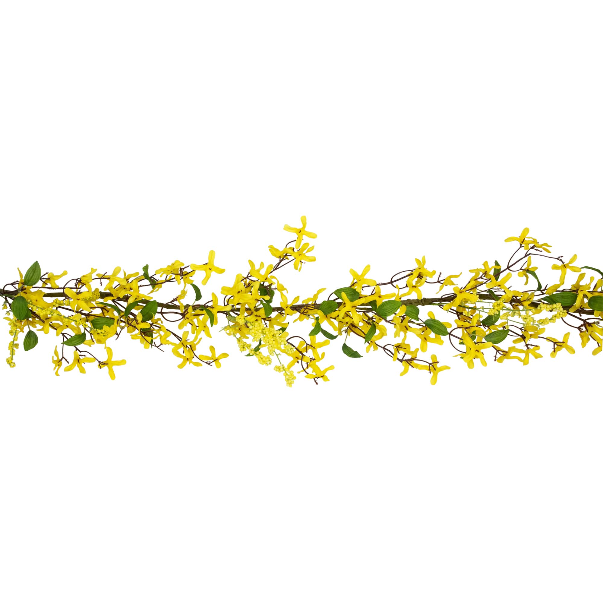 5ft. Yellow Forsythia &#x26; Berry Floral Spring Garland