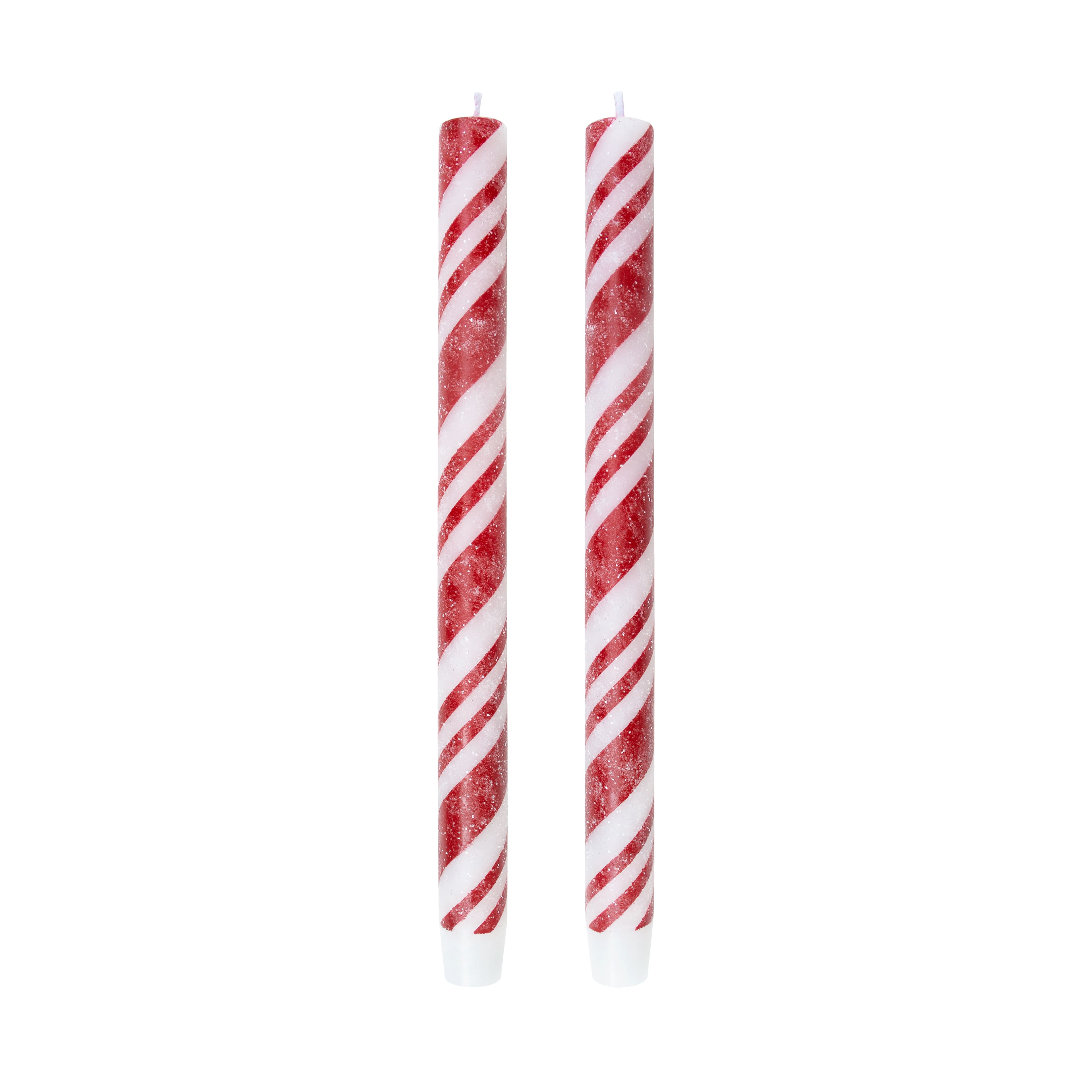10&#x22; Red &#x26; White Stripes Taper Candles, 2ct. by Ashland&#xAE;
