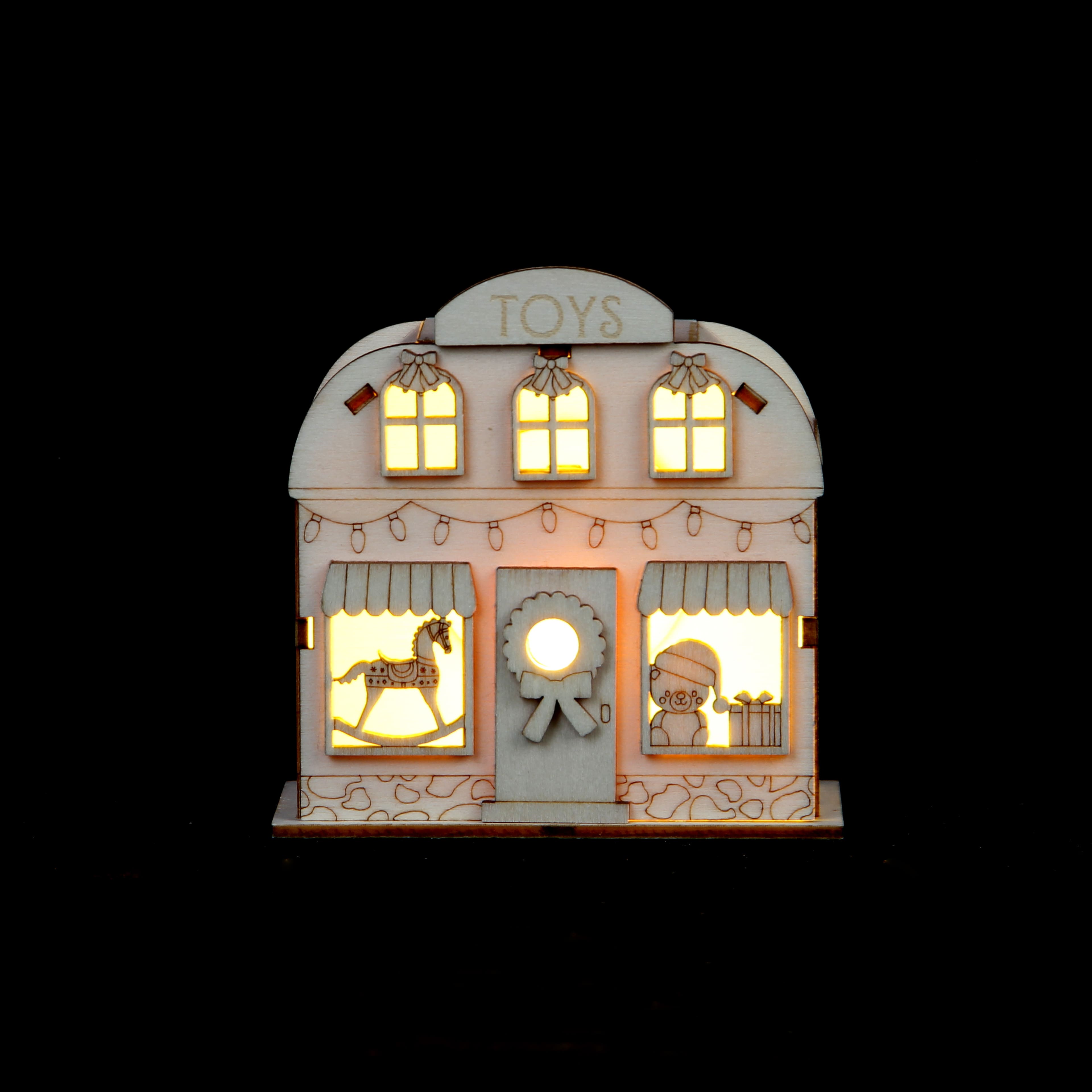 3.75&#x22; Unfinished Toy Store DIY LED Wood D&#xE9;cor by Make Market&#xAE;
