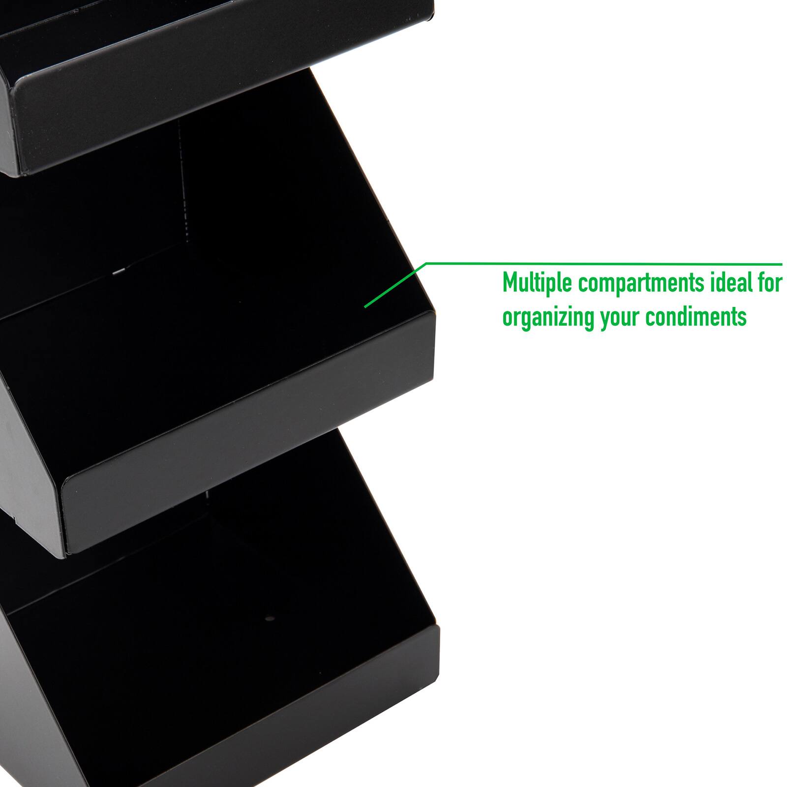 Mind Reader Black 3-Tier Coffee & Tea Condiment Organizer