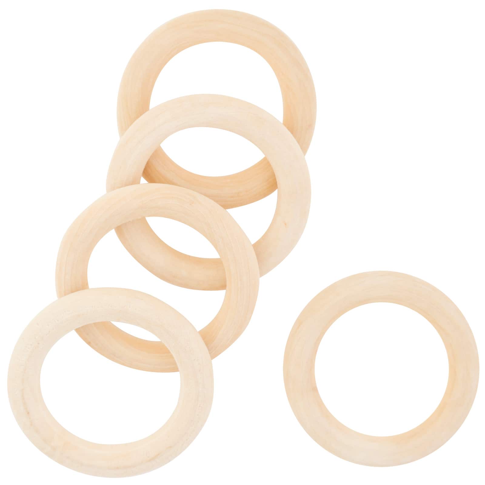 Wooden Rings 7cm, Natural Smooth Wood Circles for Macrame Craft