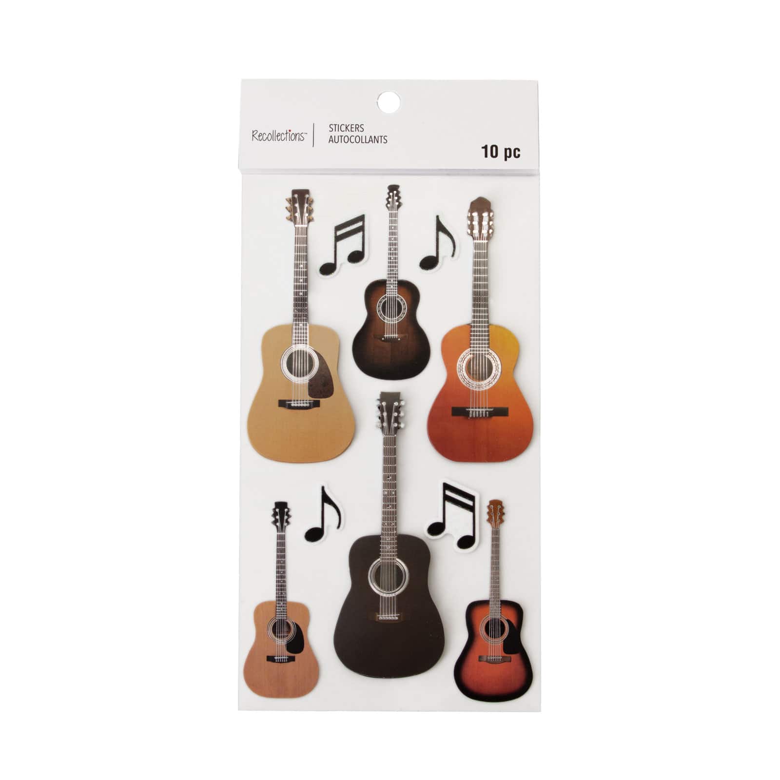 12 Pack: Acoustic Guitar Stickers by Recollections™