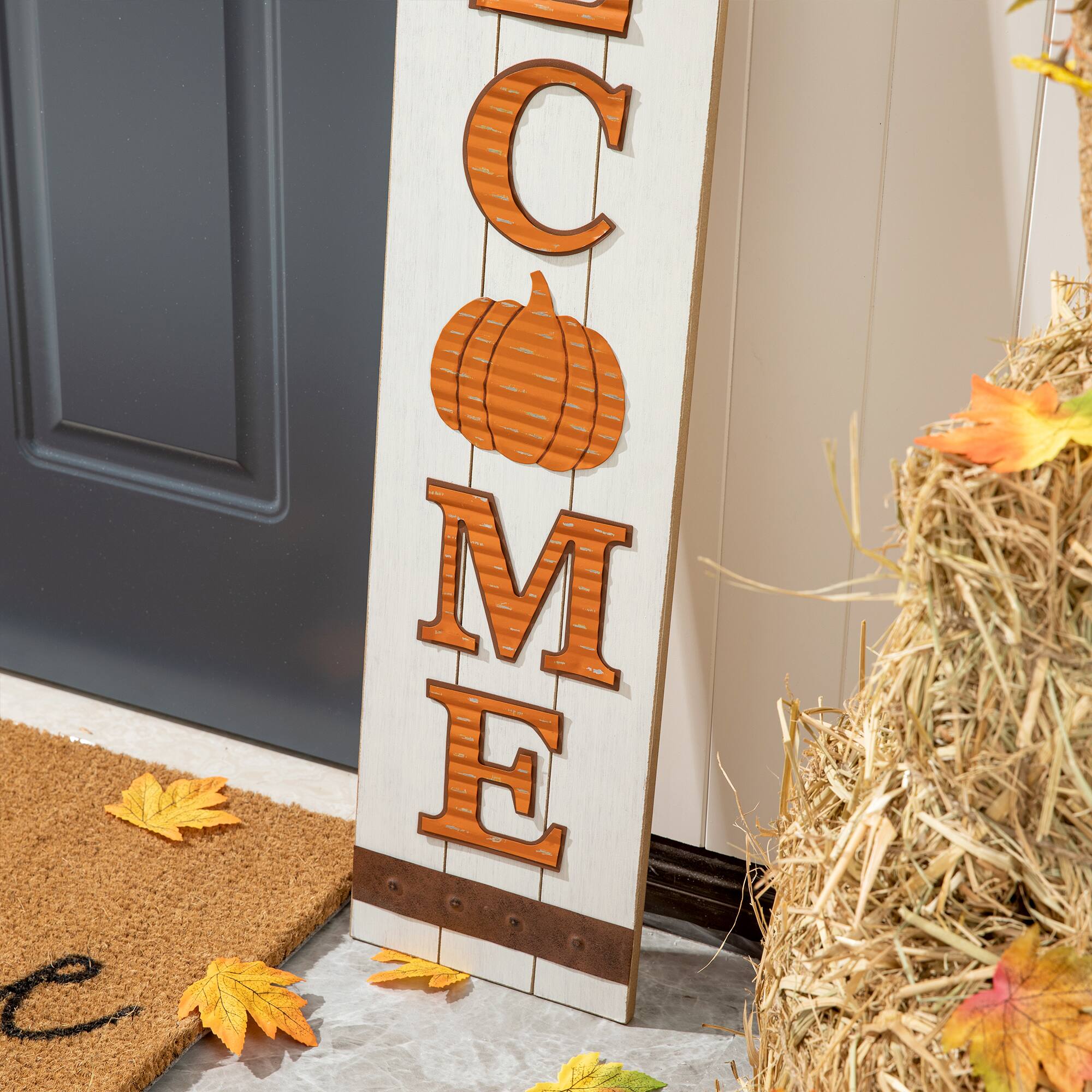 Glitzhome&#xAE; 42&#x22; Fall Wooden Welcome Porch Sign