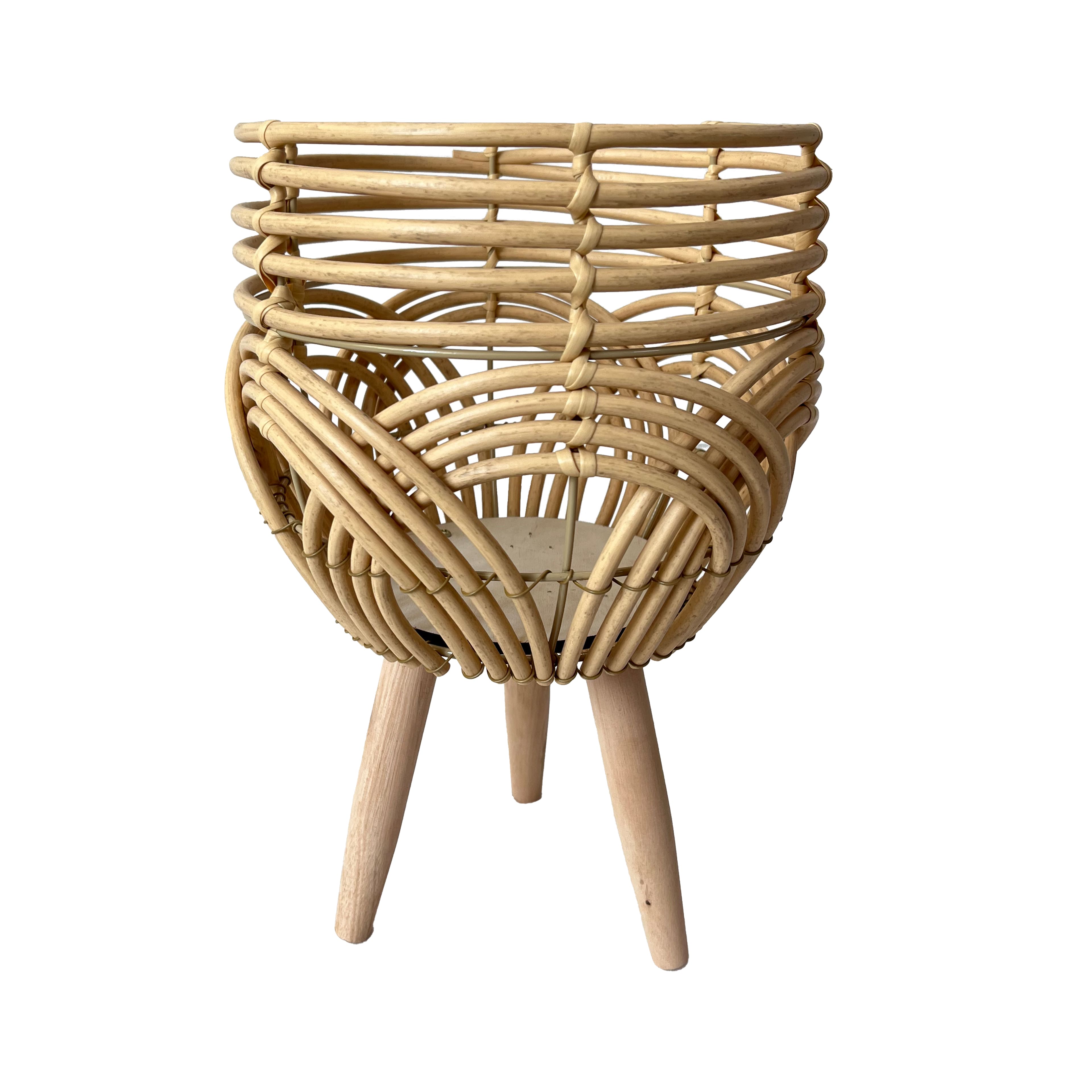 Brown Faux Rattan &#x26; Wood Planter by Ashland&#xAE;