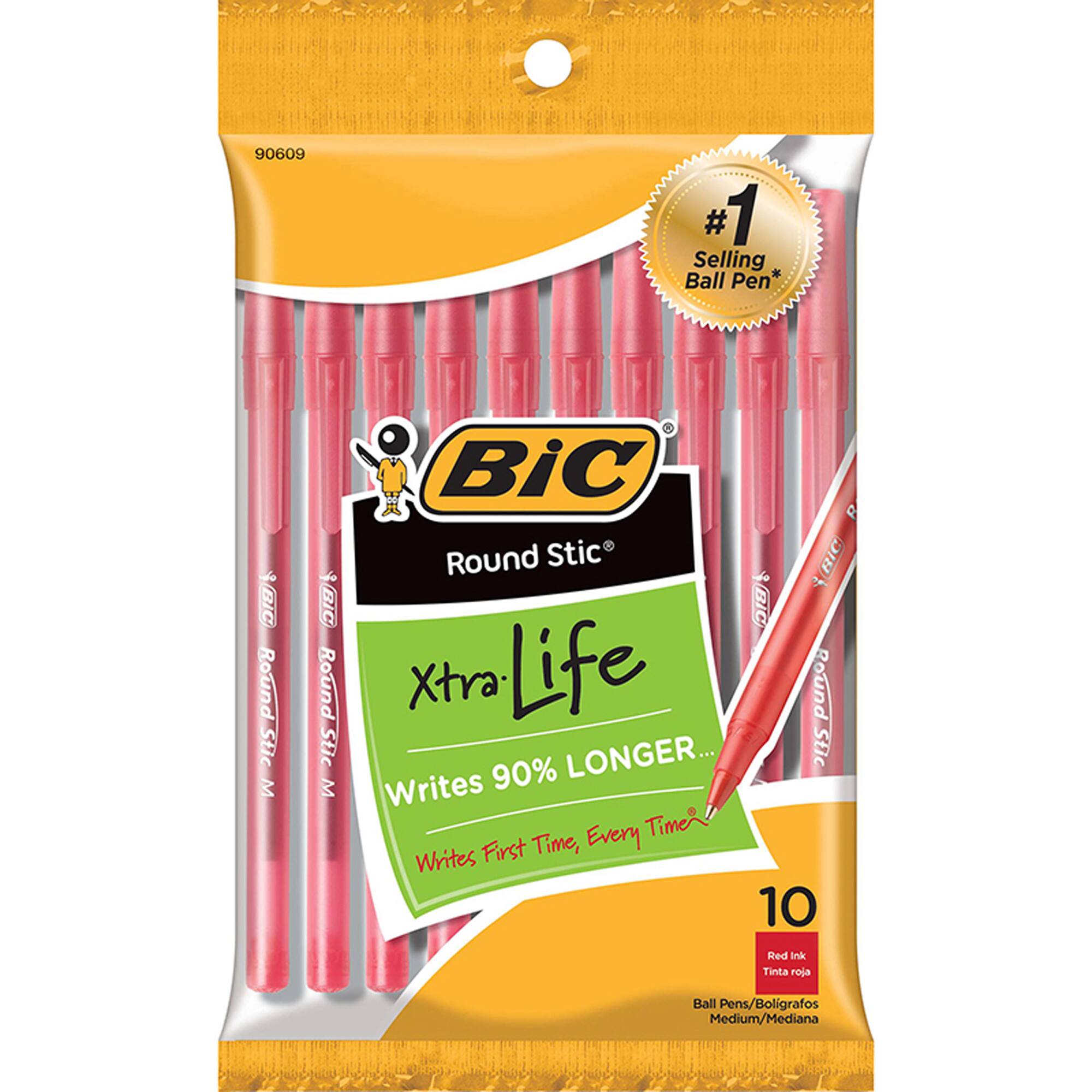 BIC&#xAE; Round Stic&#xAE; Xtra Life Medium Point Ballpoint Pen, 6 Packs of 10