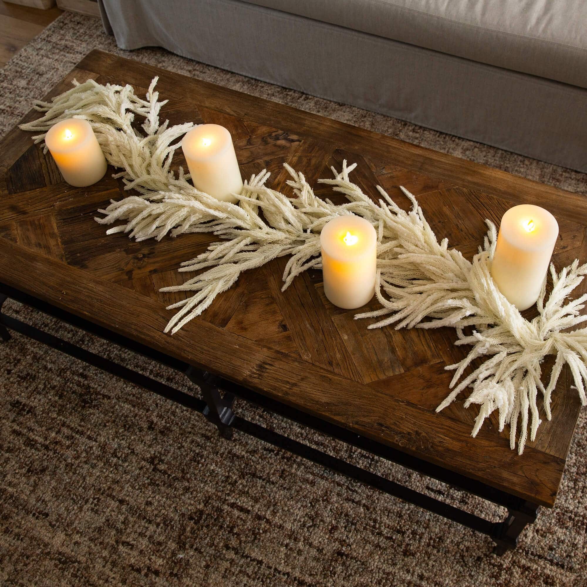 5ft. Artificial Real Touch White Norfolk Island Pine Garland with Natural Look