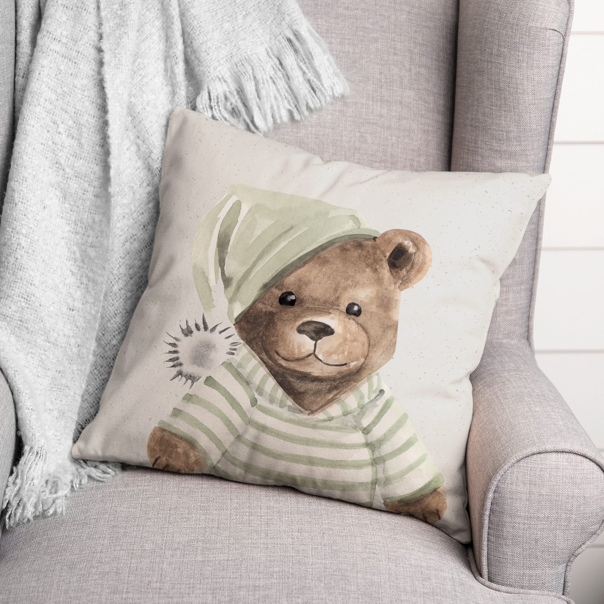 Handsome Teddy 18" x 18" Indoor/Outdoor Pillow
