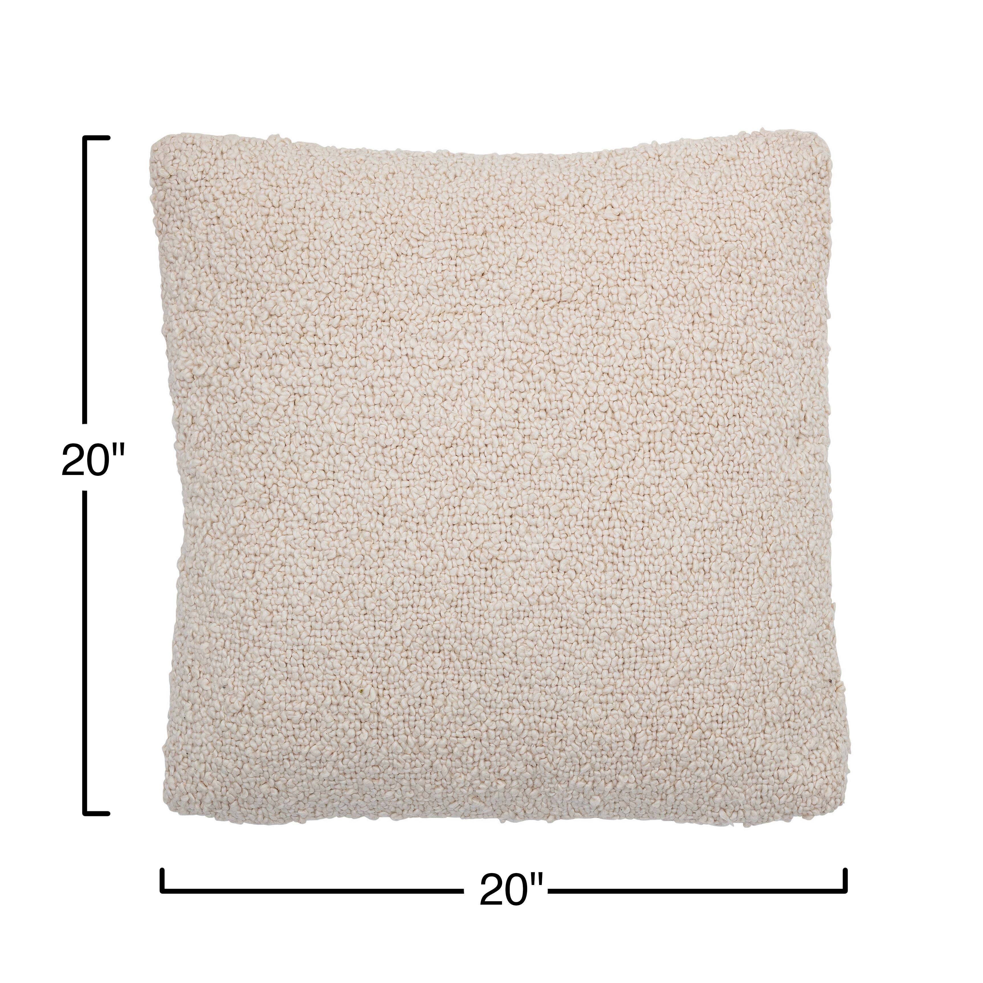 Hello Honey&#xAE; Cream Woven Cotton Boucl&#xE9; Pillow