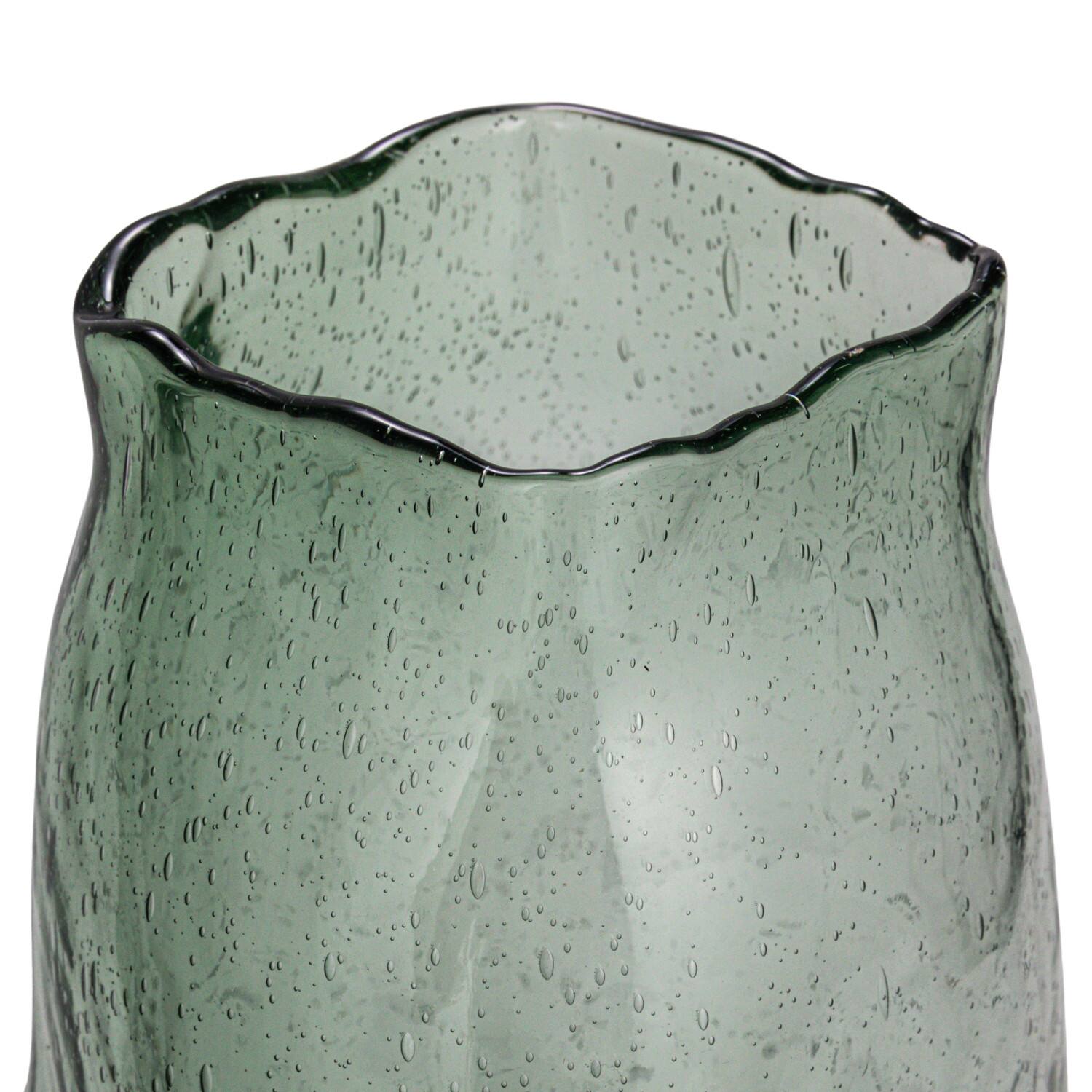 Hello Honey® 10.5" Green Marbled Glass Organic Shaped Vase