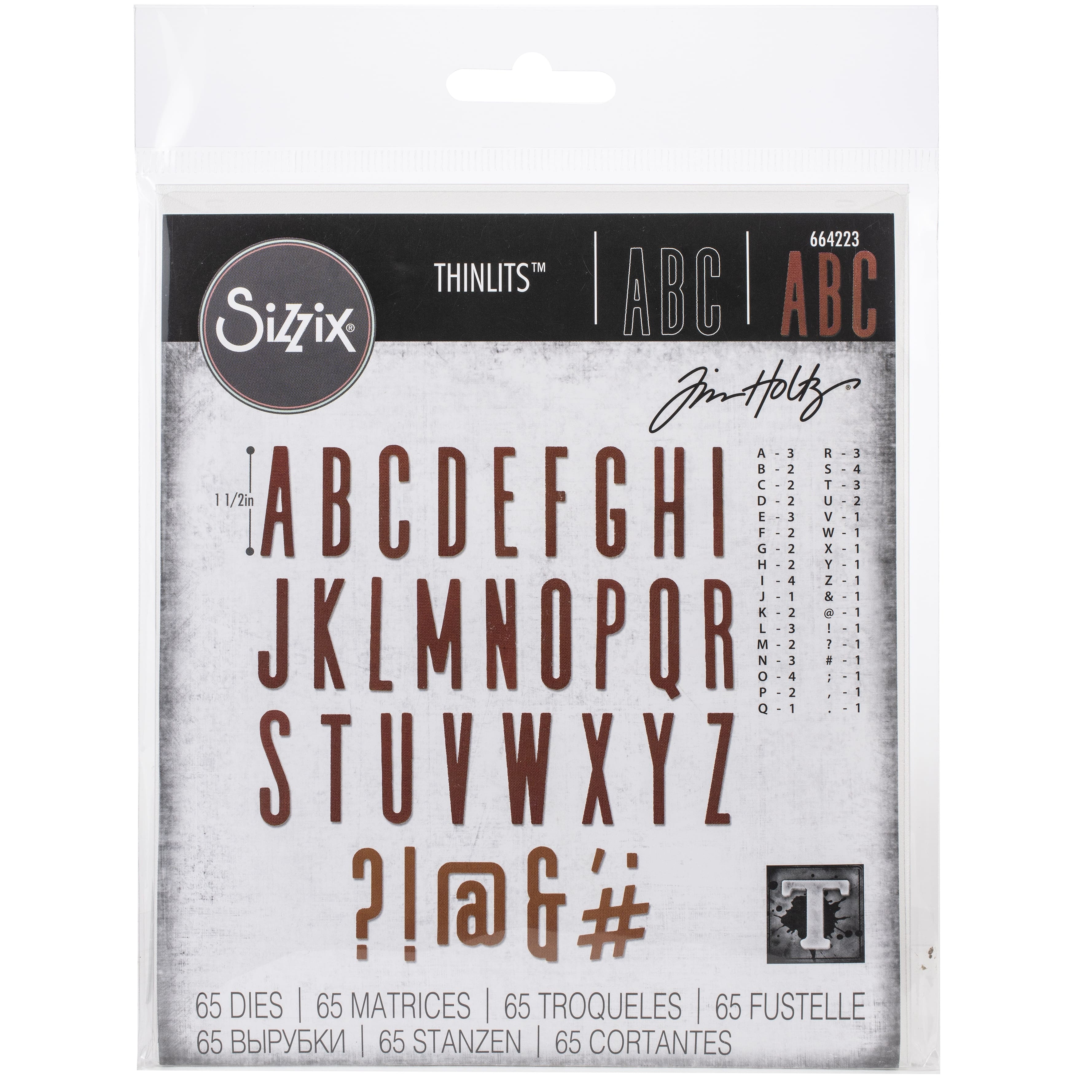 Sizzix® Thinlits® Classic Upper Alphanumeric Die Set By Tim Holtz