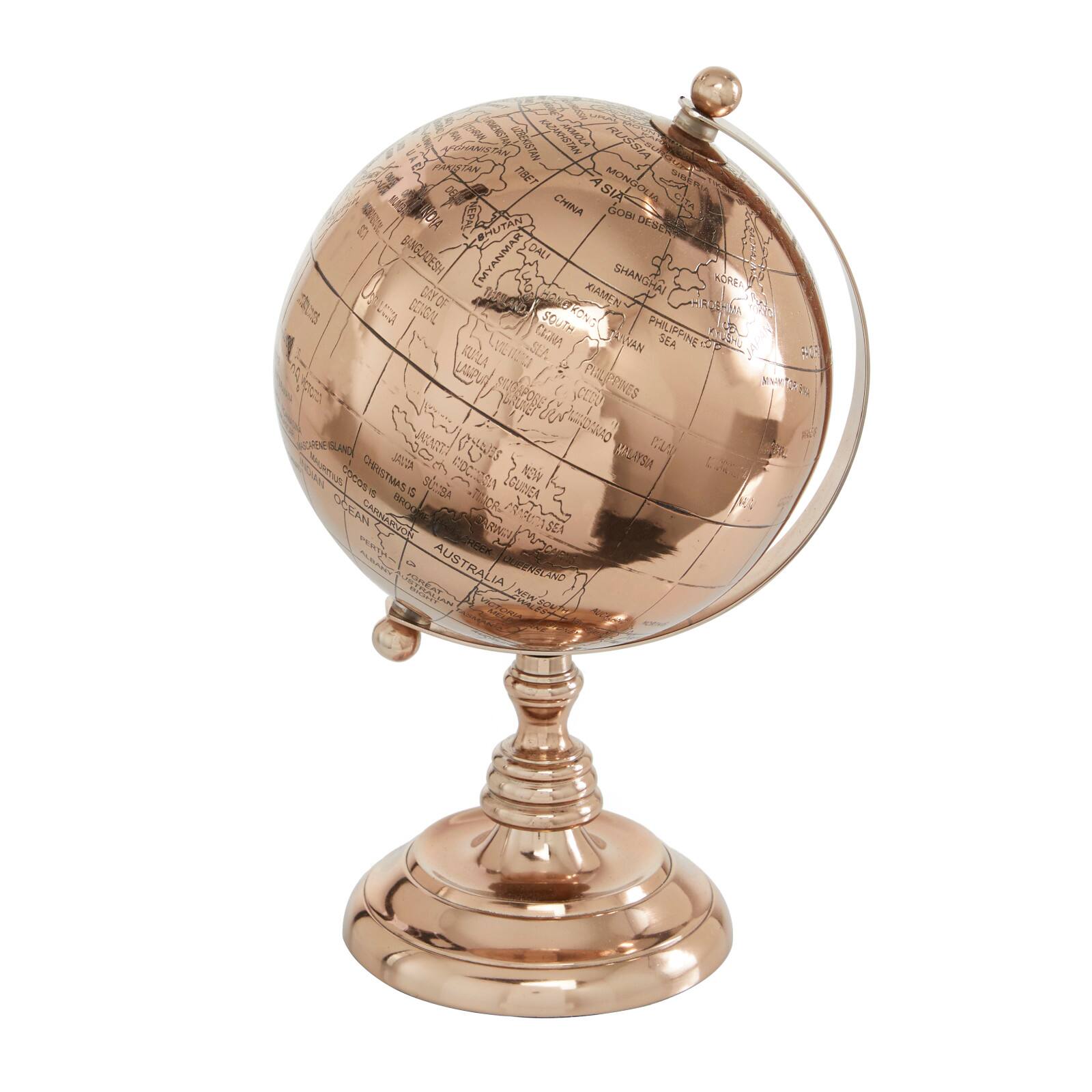 The Novogratz 11&#x22; Rose Gold Aluminum Traditional Globe