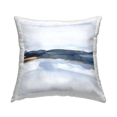 Stupell Industries Delicate Abstract Blue Landscape Scene Design by Jacob Green Throw Pillow