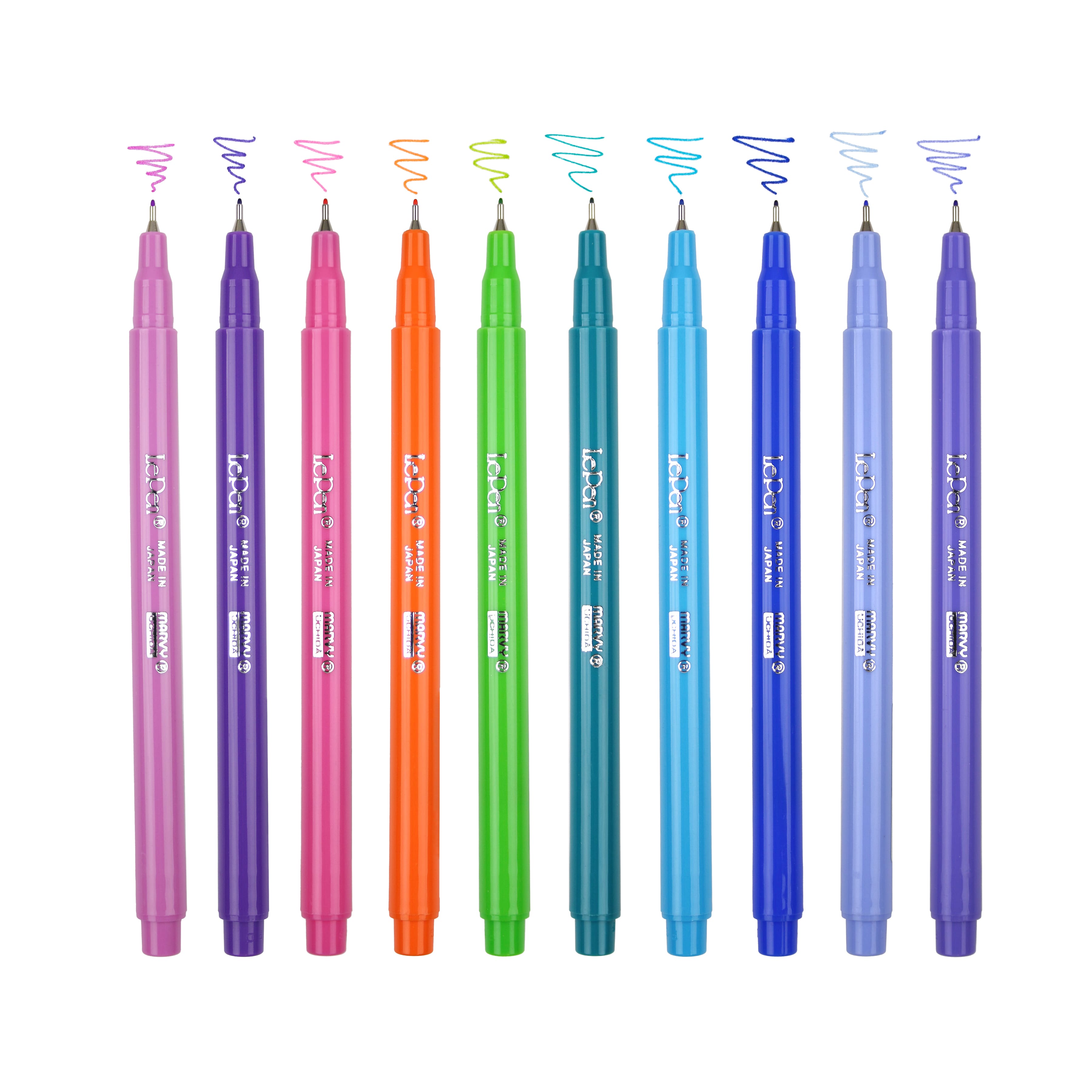 Marvy® Uchida LePen® Extra Fine 10 Colour Bright Pen Set