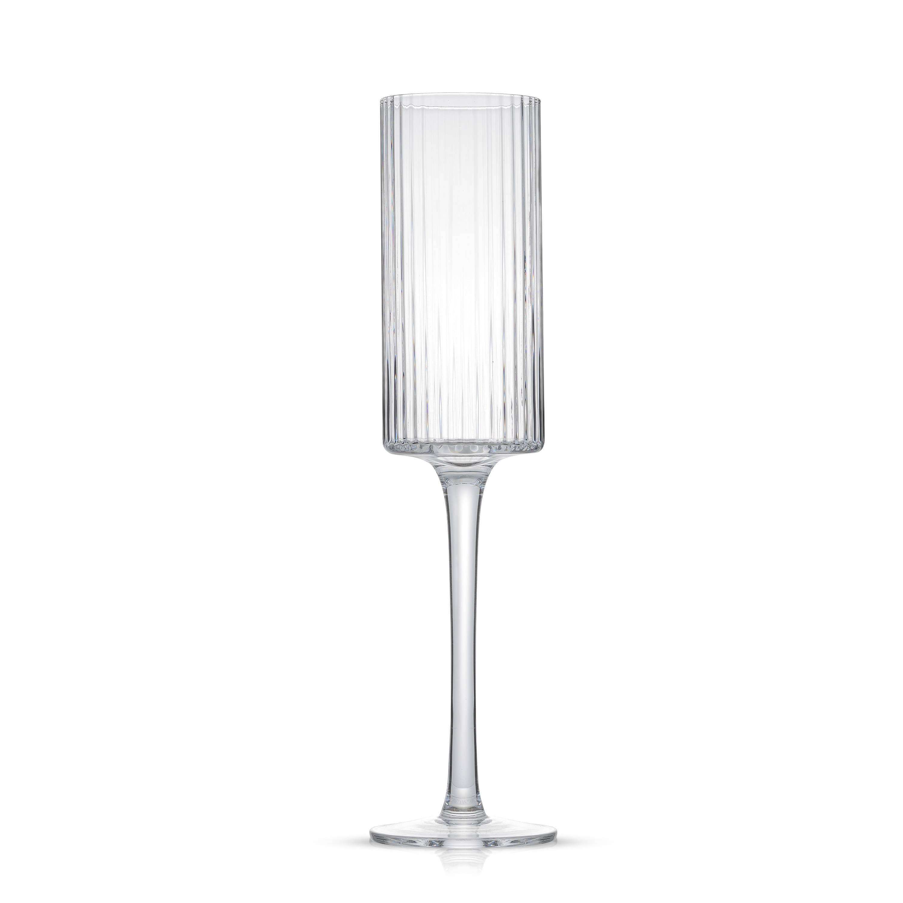JoyJolt® 6oz. Elle Fluted Cylinder Champagne Glasses, 2ct.