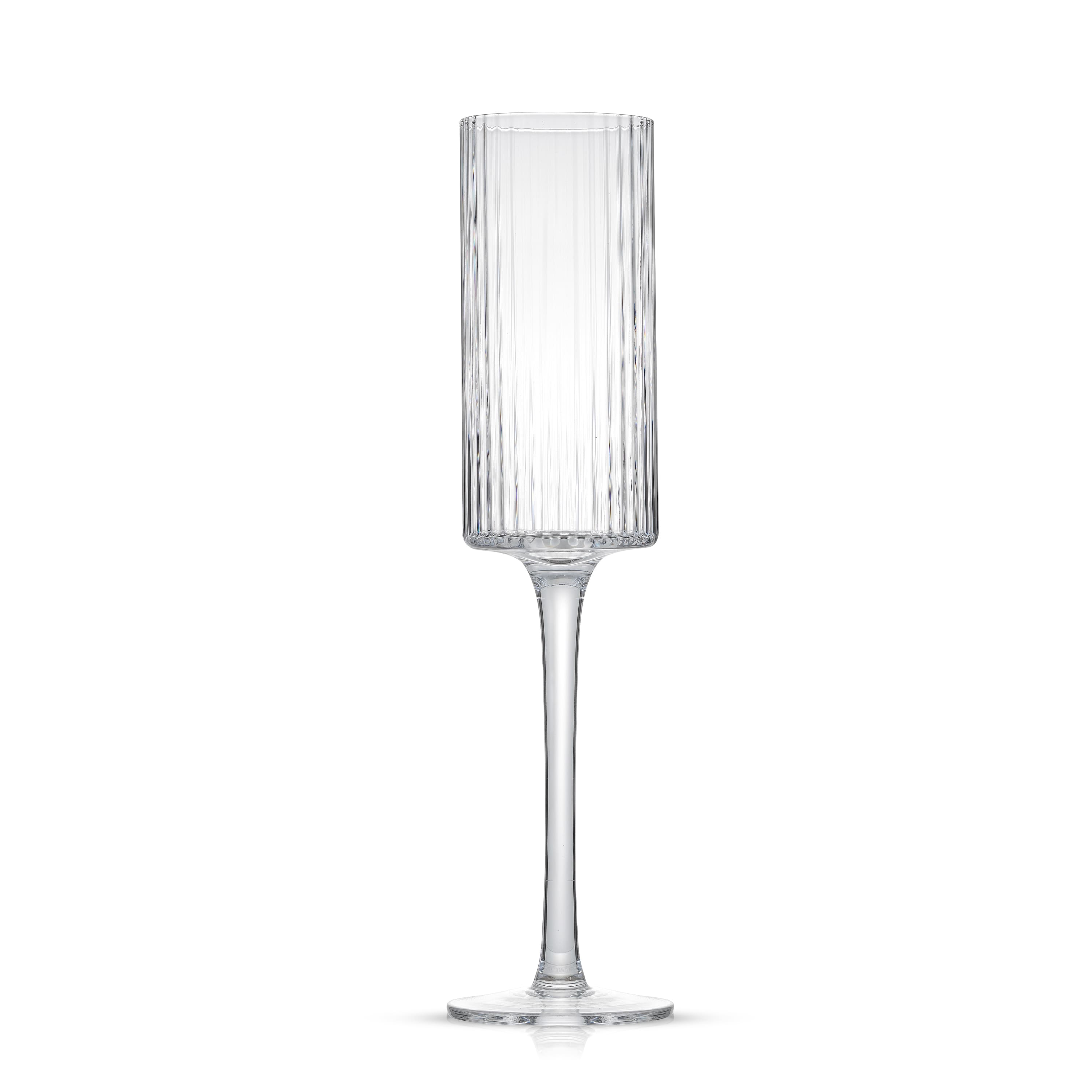 JoyJolt&#xAE; 6oz. Elle Fluted Cylinder Champagne Glasses, 2ct.