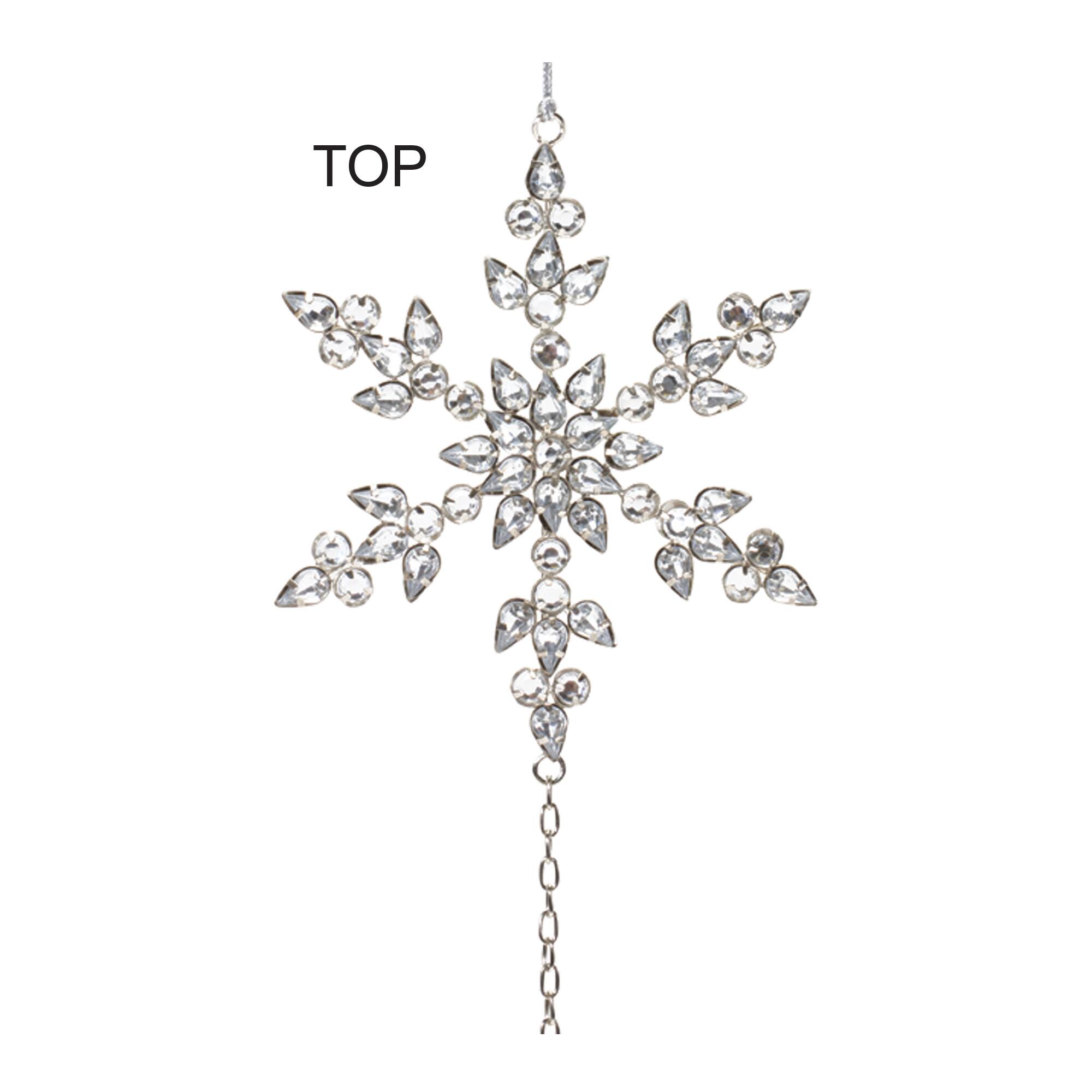 6ct. Jeweled Metal Snowflake Drop Ornament