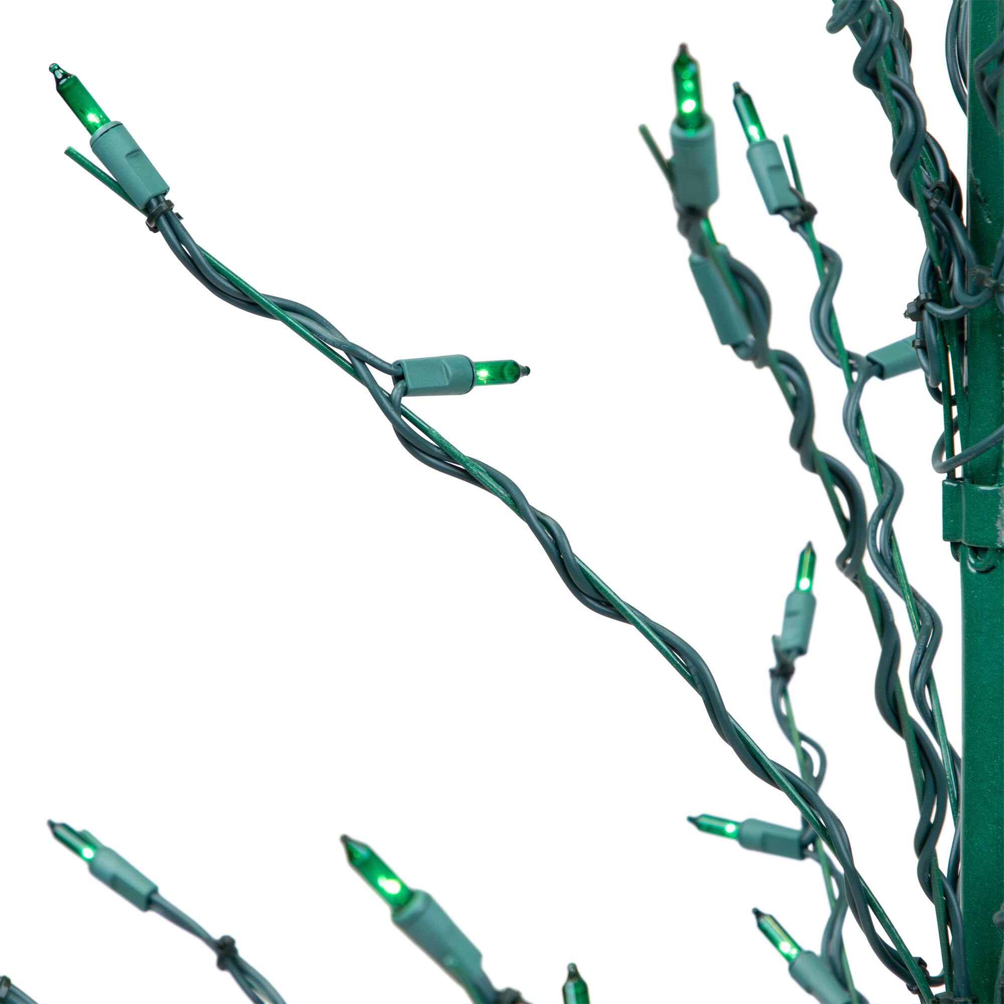 4ft. Pre-Lit Green Slim Profile Cascade Twig Christmas Tree 
