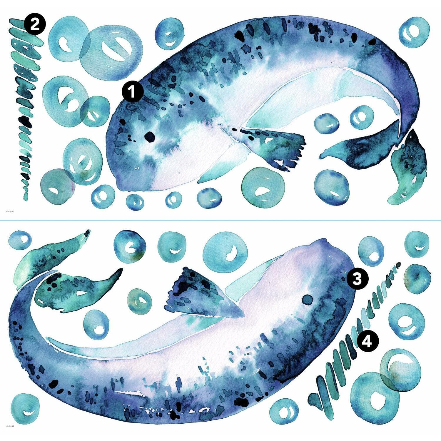 RoomMates Catcoq Narwhal Peel & Stick Giant Wall Decals