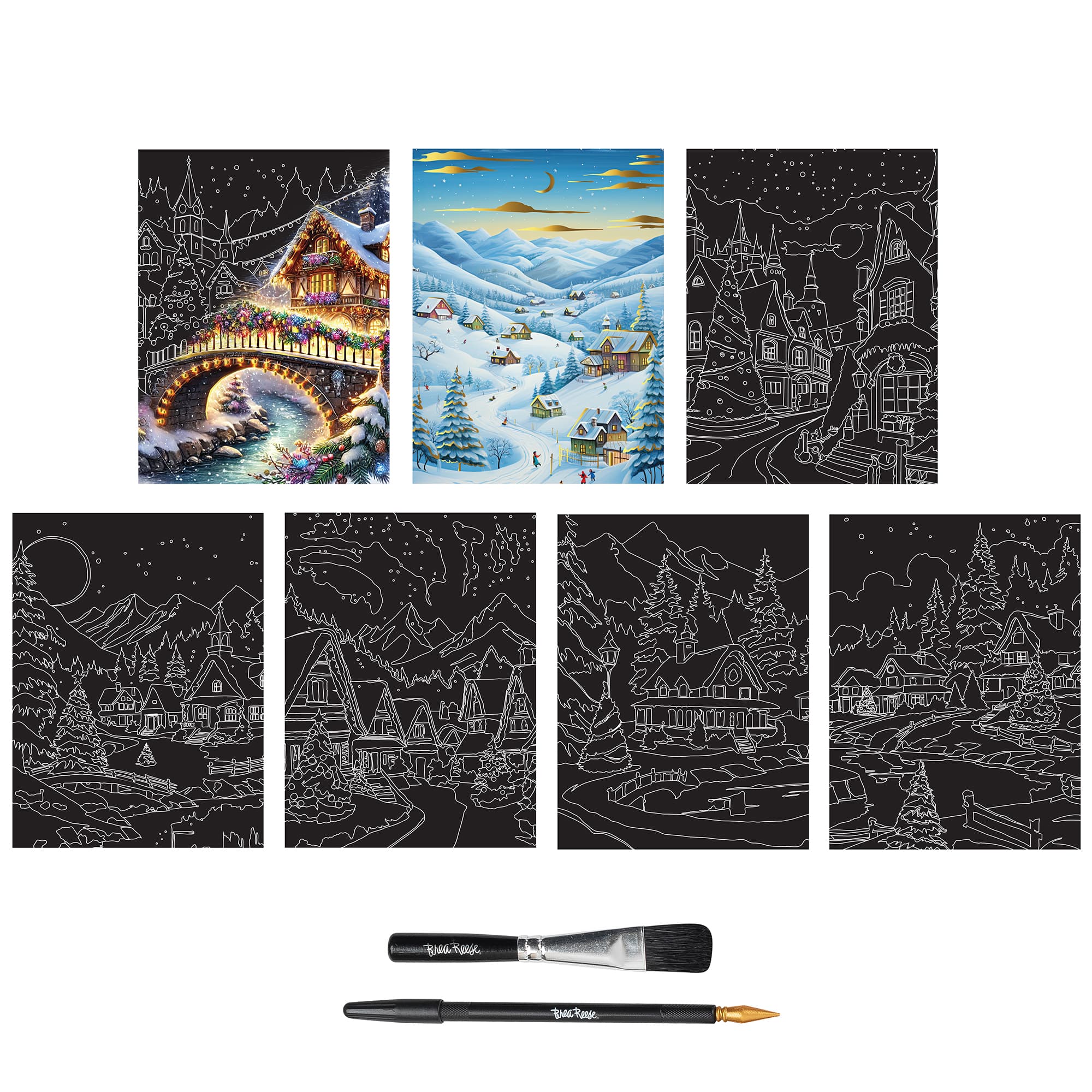 Brea Reese™ 6" x 8" Christmas Village Scratch Art Paper Pad