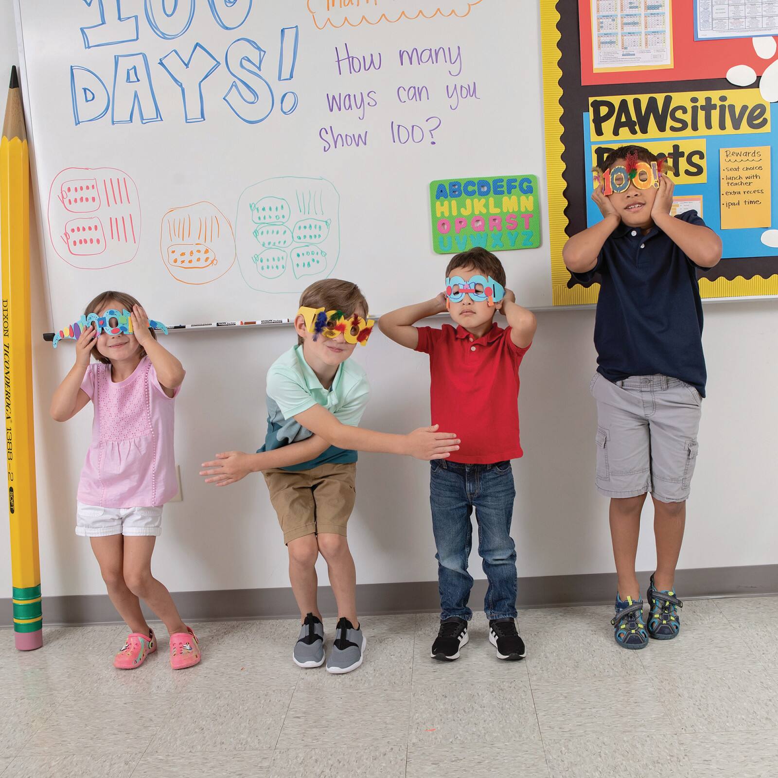 Creativity Street® 100 Days of School 16" Paper Glasses Pack, 3ct.