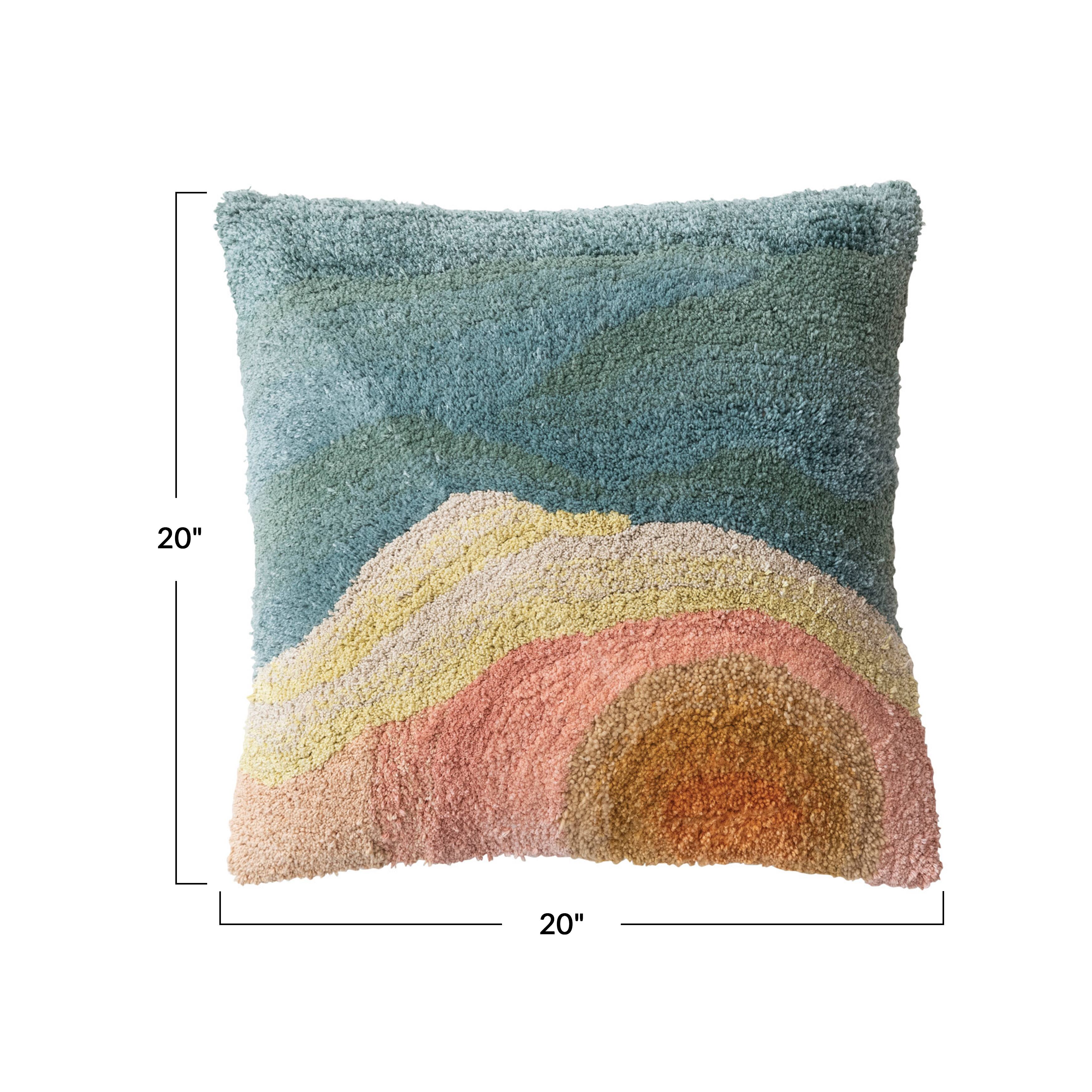 Hello Honey&#xAE; 20&#x22; x 20&#x22; Multicolor Abstract Cotton Blend Tufted Pillow