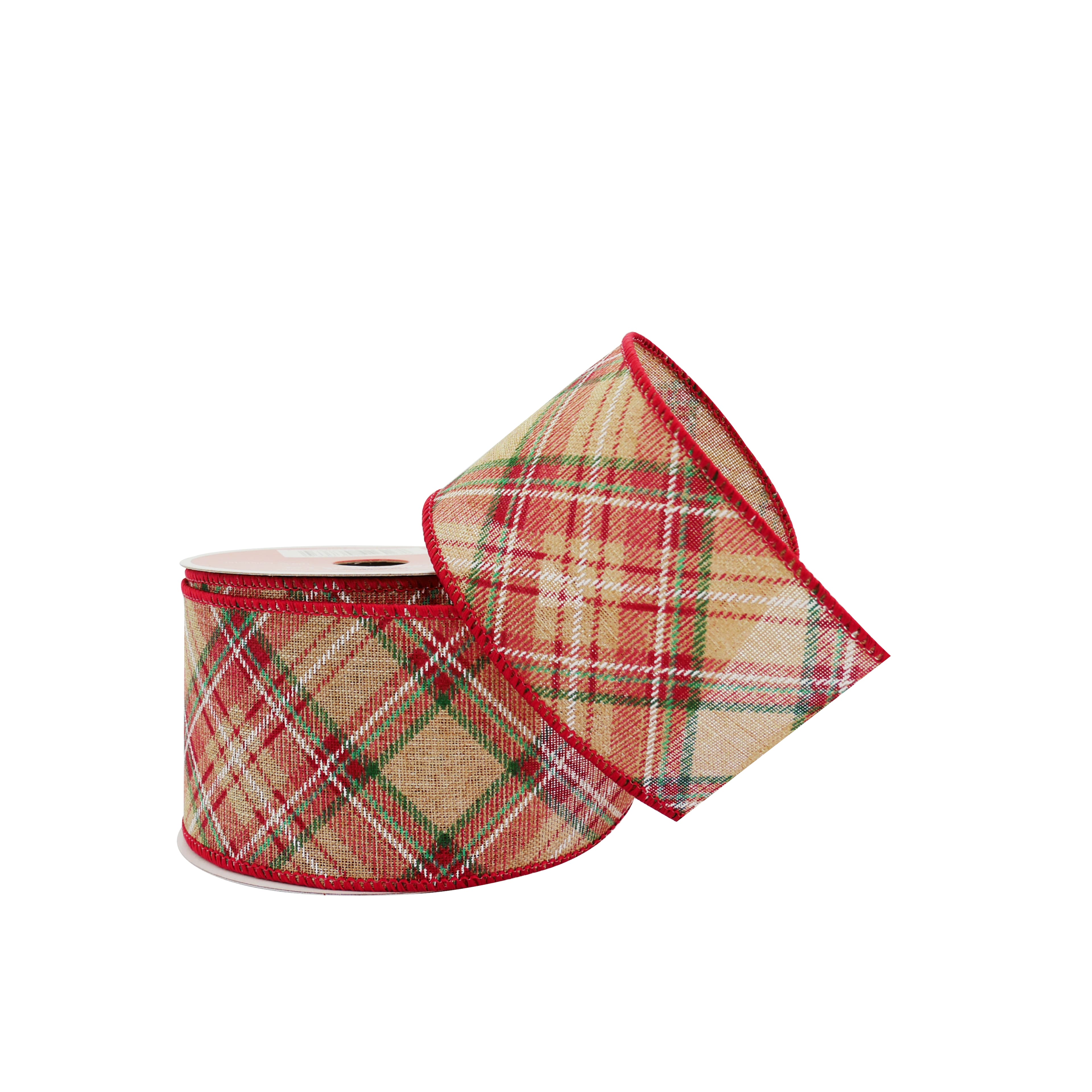2.5" x 20ft. Plaid Faux Linen Wired Ribbon by Celebrate It®