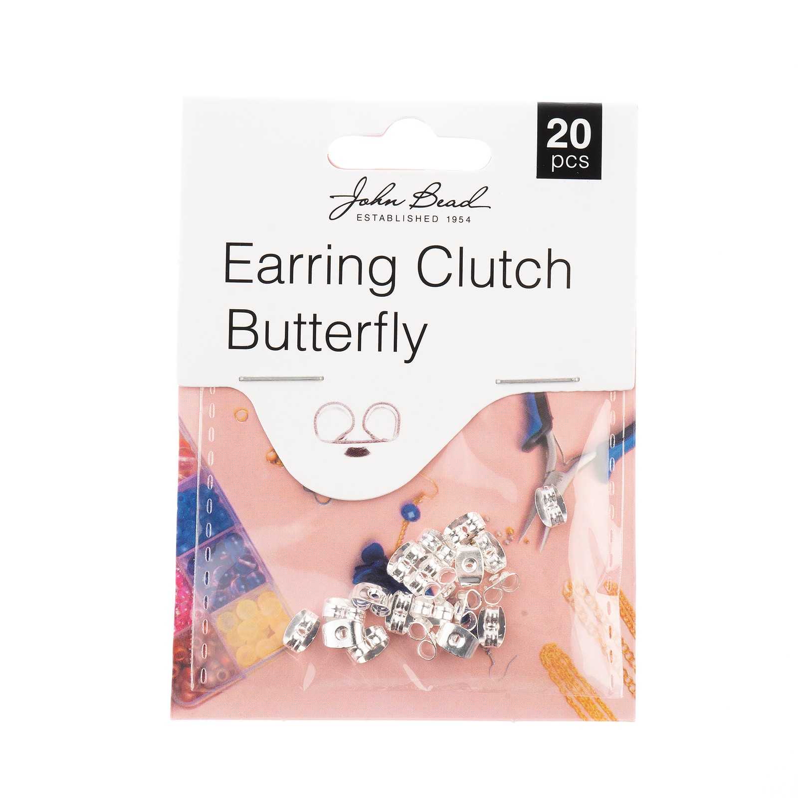 John Bead Must Have Findings 6mm Earring Clutch Butterfly, 20ct.