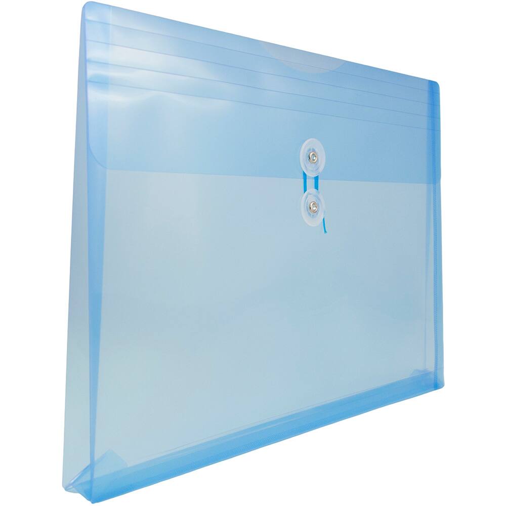 JAM Paper Letter Booklet Plastic Envelopes with Button & String Tie Closure, 12ct.