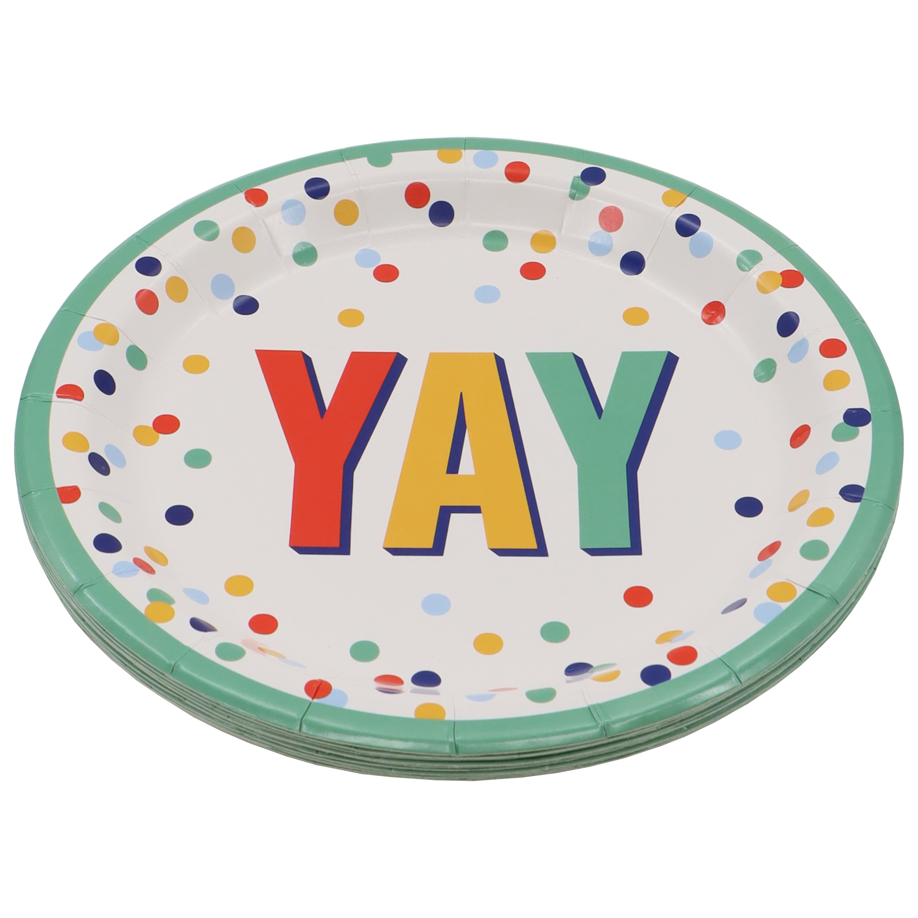 7&#x22; Multicolor Yay Snack Plates, 10ct. by Celebrate It&#x2122;