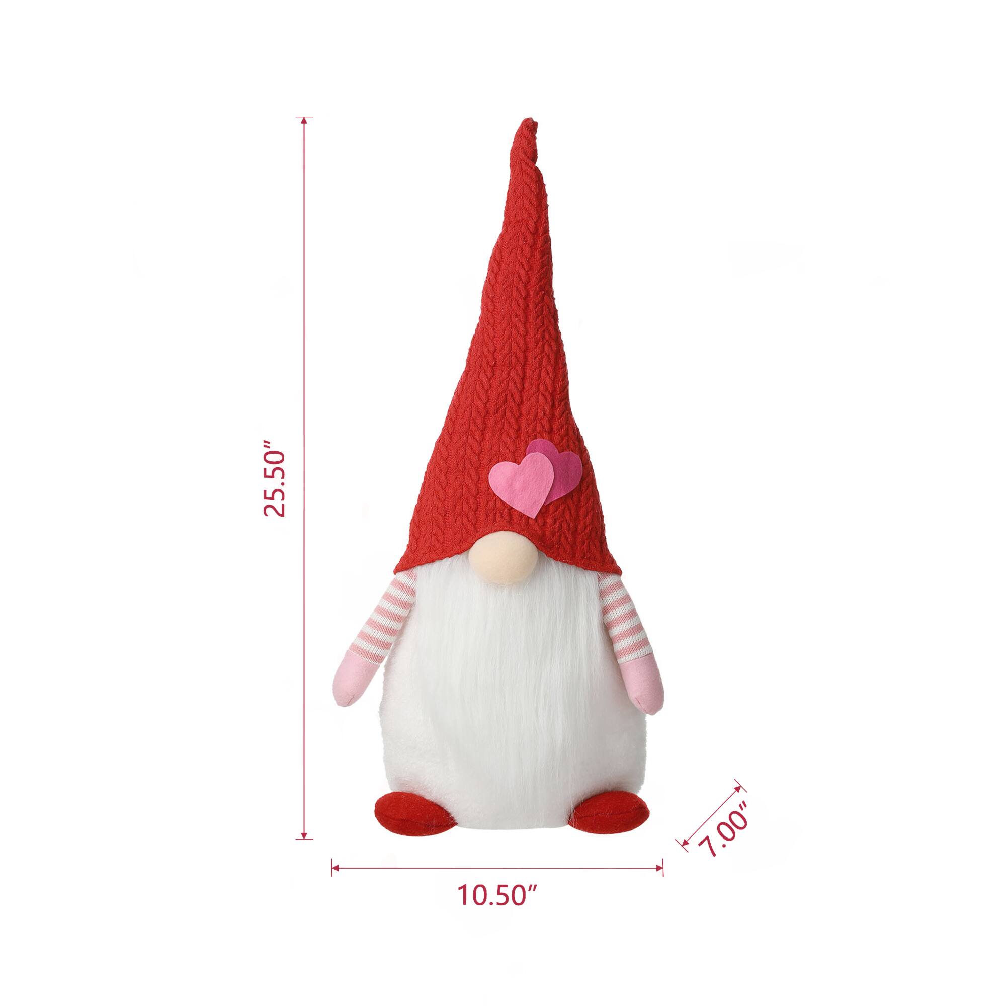Glitzhome&#xAE; 25.5&#x22; Valentine&#x27;s Standing Fabric Gnome D&#xE9;cor