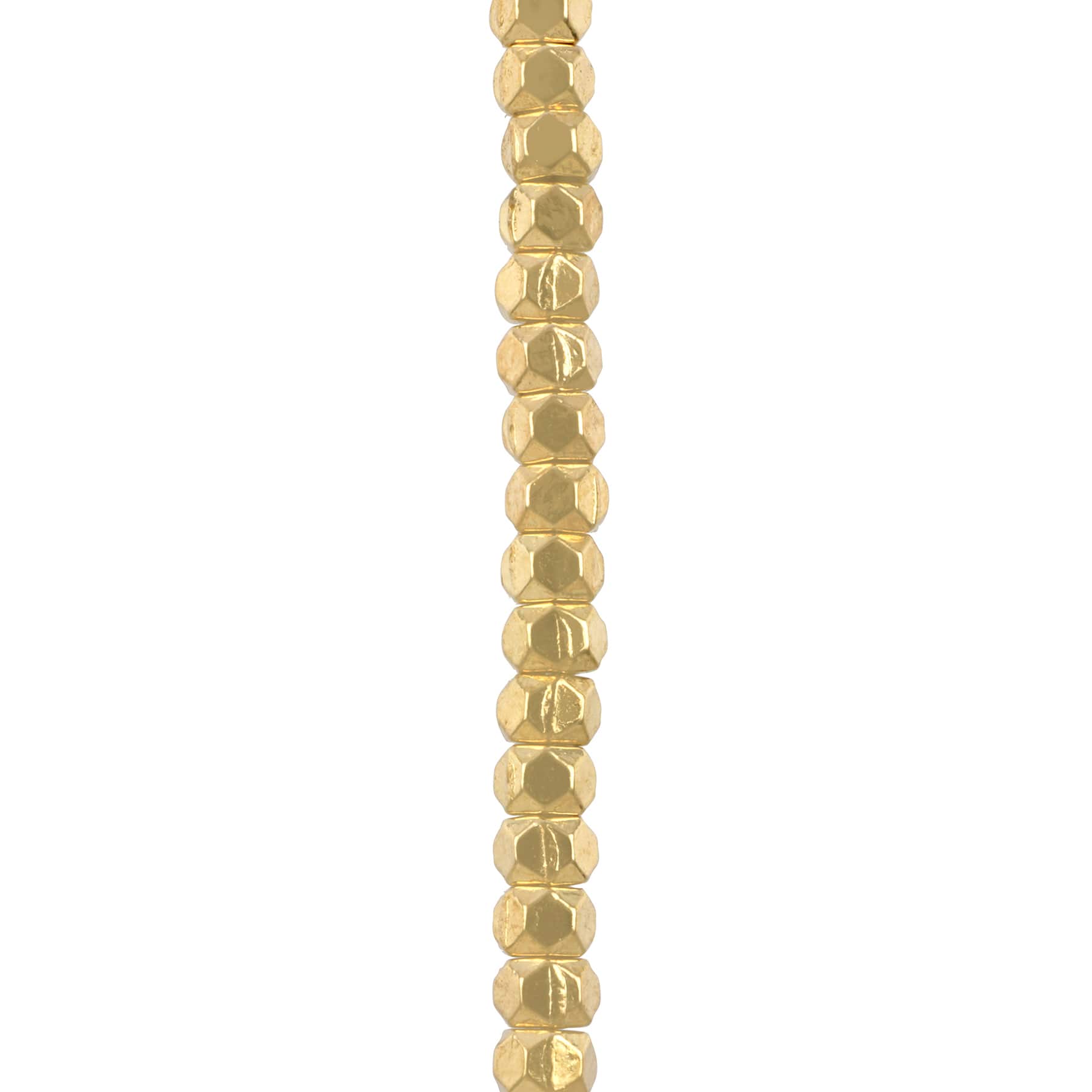 12 Pack: Gold Metal Faceted Cube Beads by Bead Landing™