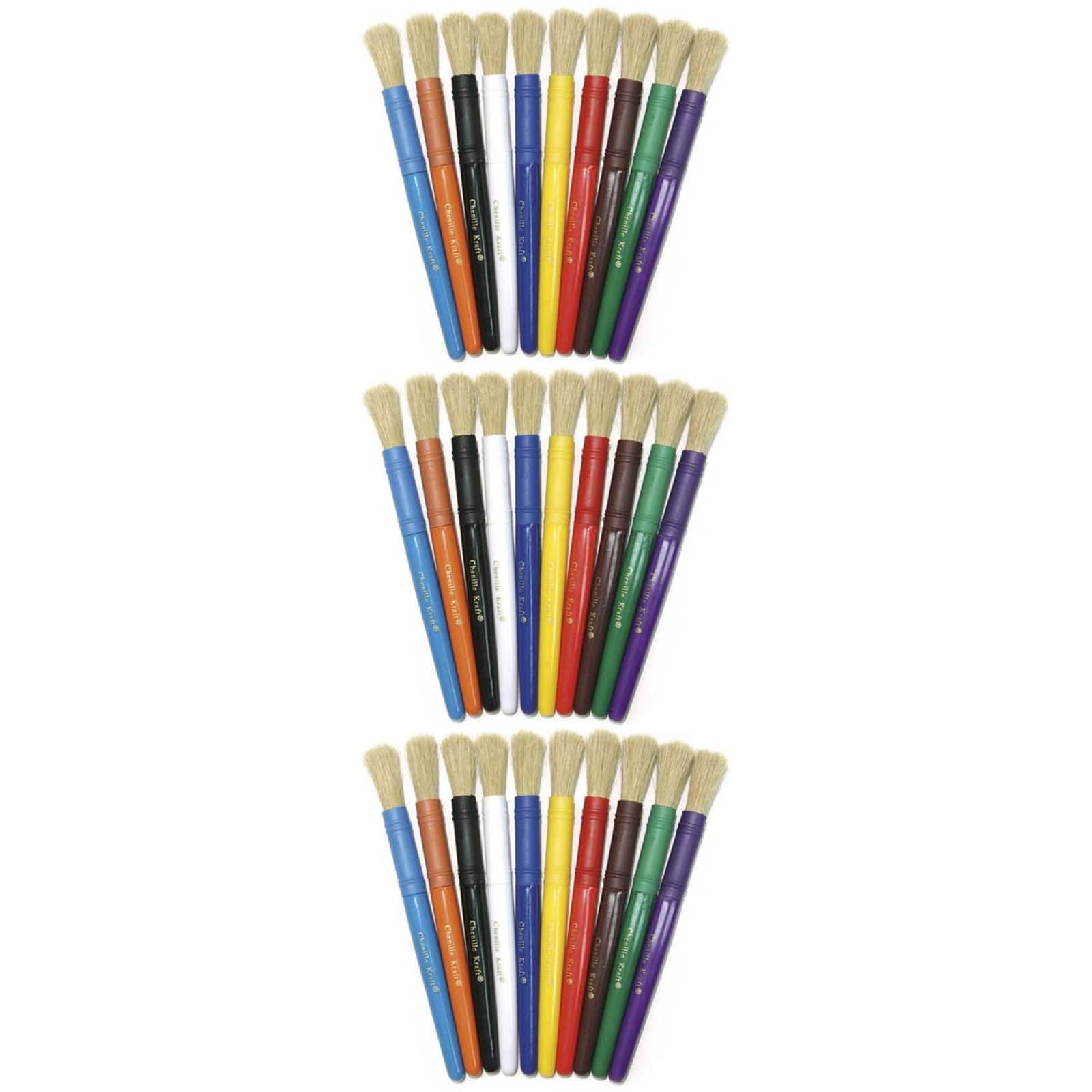 Creativity Street® Assorted Color Colossal Brushes, 3 Packs of 10